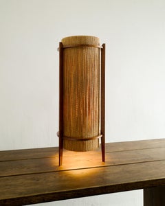 Dänische Mid-Century-Tisch-/Stehlampe aus Teakholz und Saum von Ib Fabiansen, 1950er Jahre