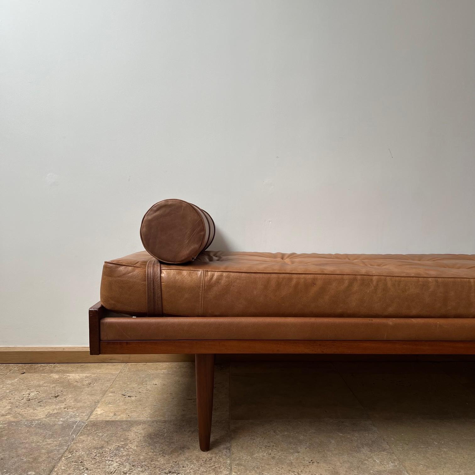 Mid-Century Modern Danish Mid-Century Teak and Leather Day Bed