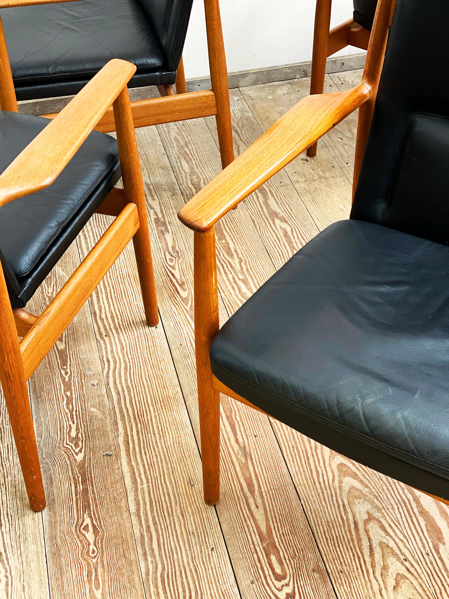 Danish Mid Century Teak Armrest Dining Chairs, Model 431 by Arne Vodder, Sibast 9