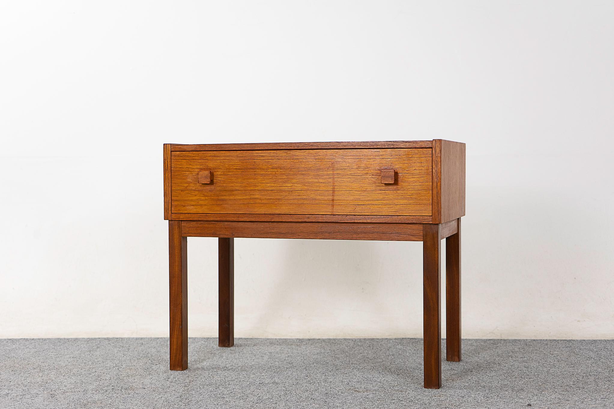 Mid-20th Century Danish Mid-Century Teak Bedside Table For Sale