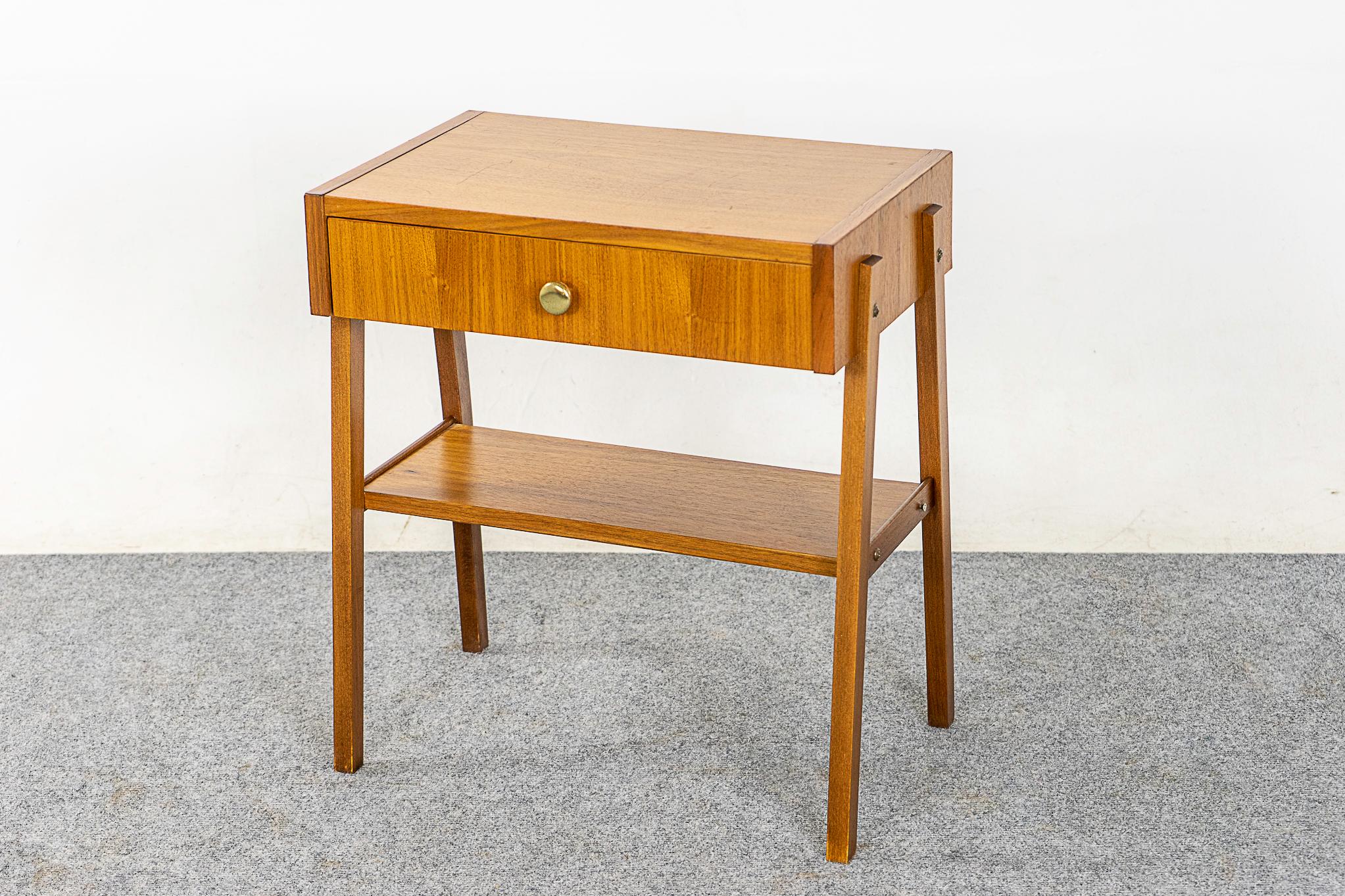 Danish Midcentury Teak Bedside Table For Sale 2