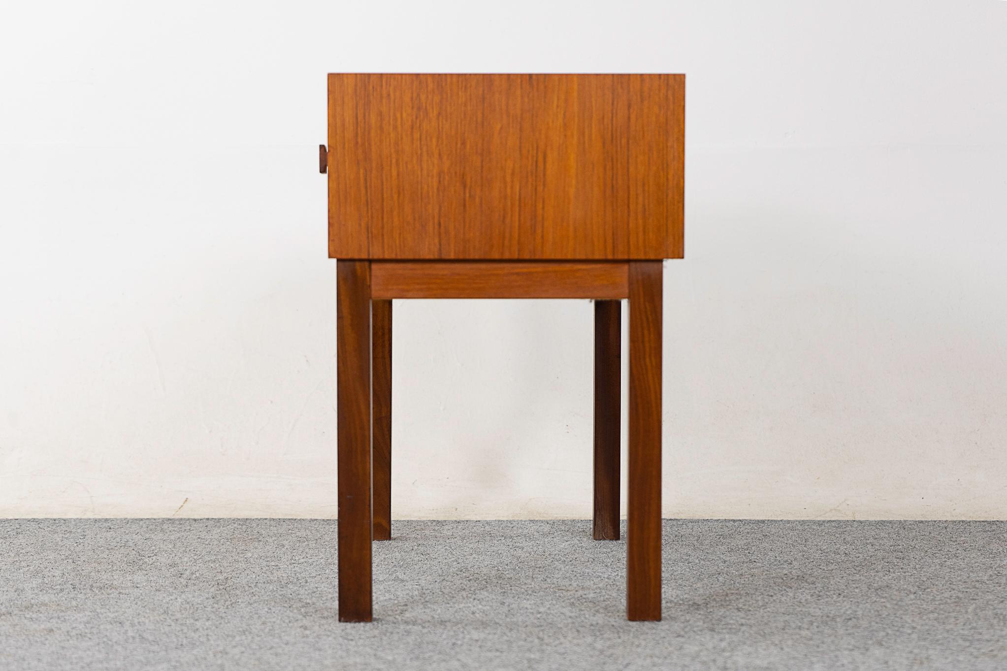 Danish Mid-Century Teak Bedside Table For Sale 2