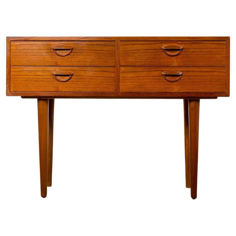 Danish Mid Century Teak Bedside Table For Sale at 1stDibs