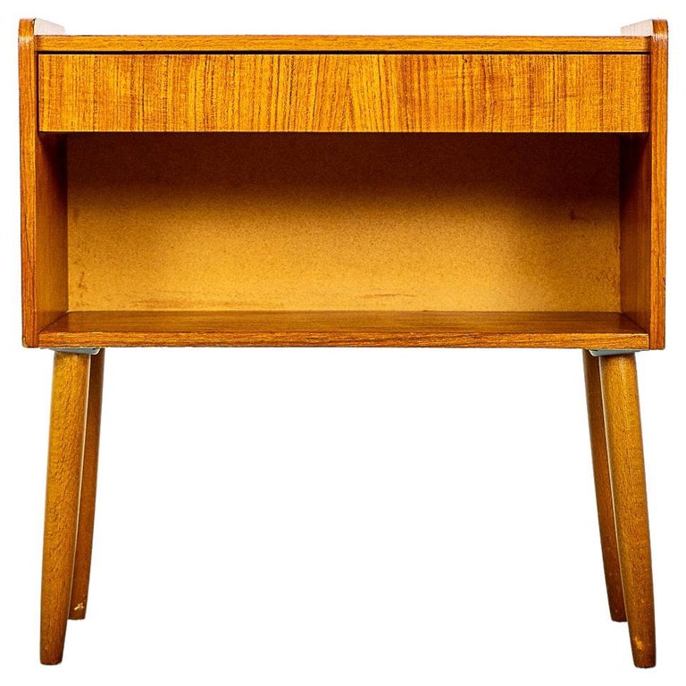 Danish Midcentury Teak Bedside Table For Sale at 1stDibs