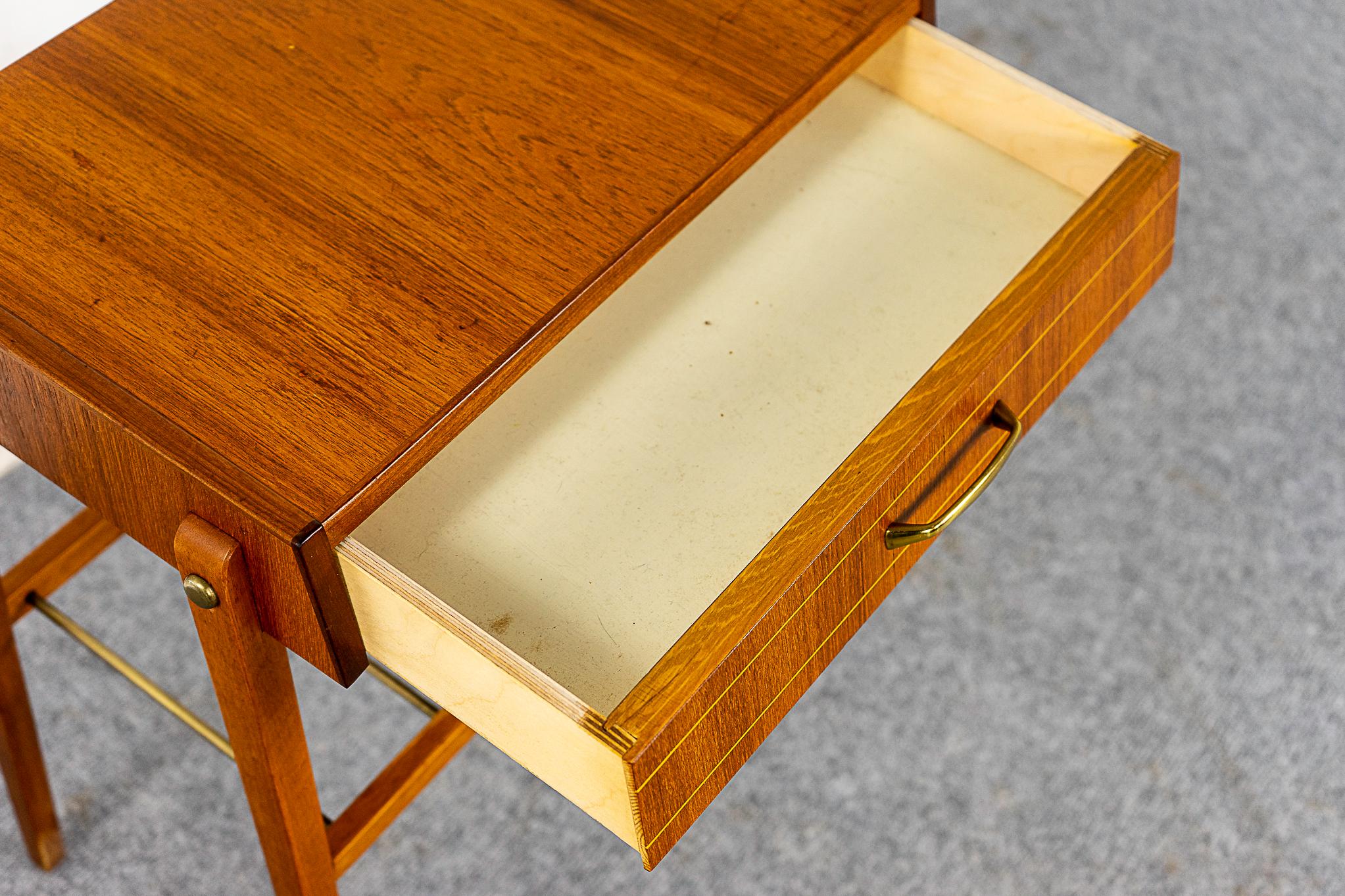 Mid-20th Century Danish Midcentury Teak Bedside Table Nightstand For Sale
