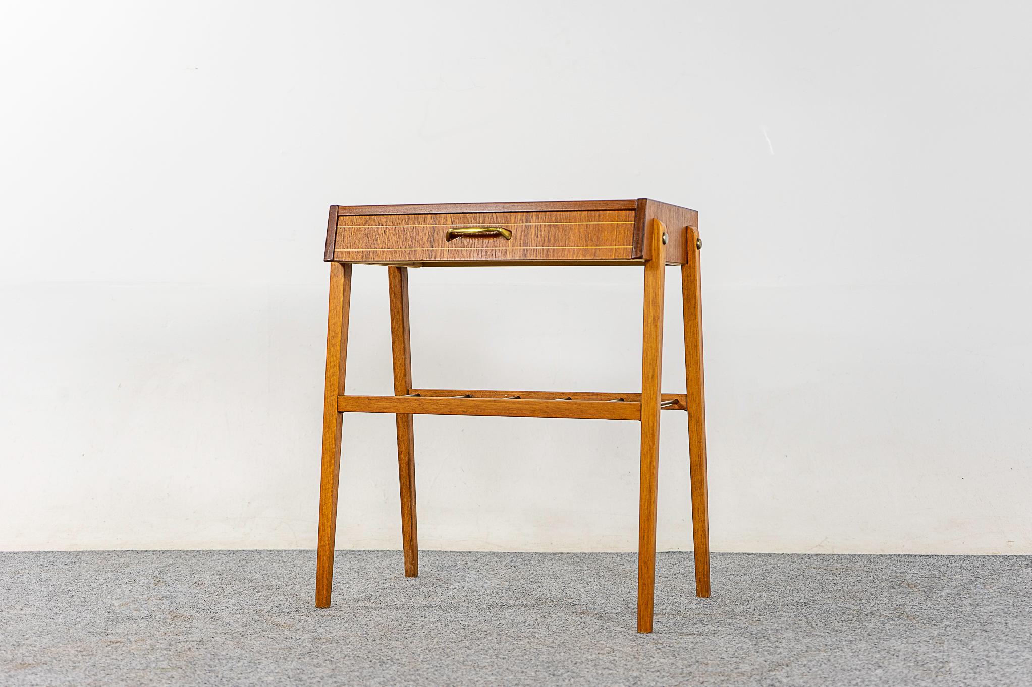 Danish Midcentury Teak Bedside Table Nightstand For Sale 1