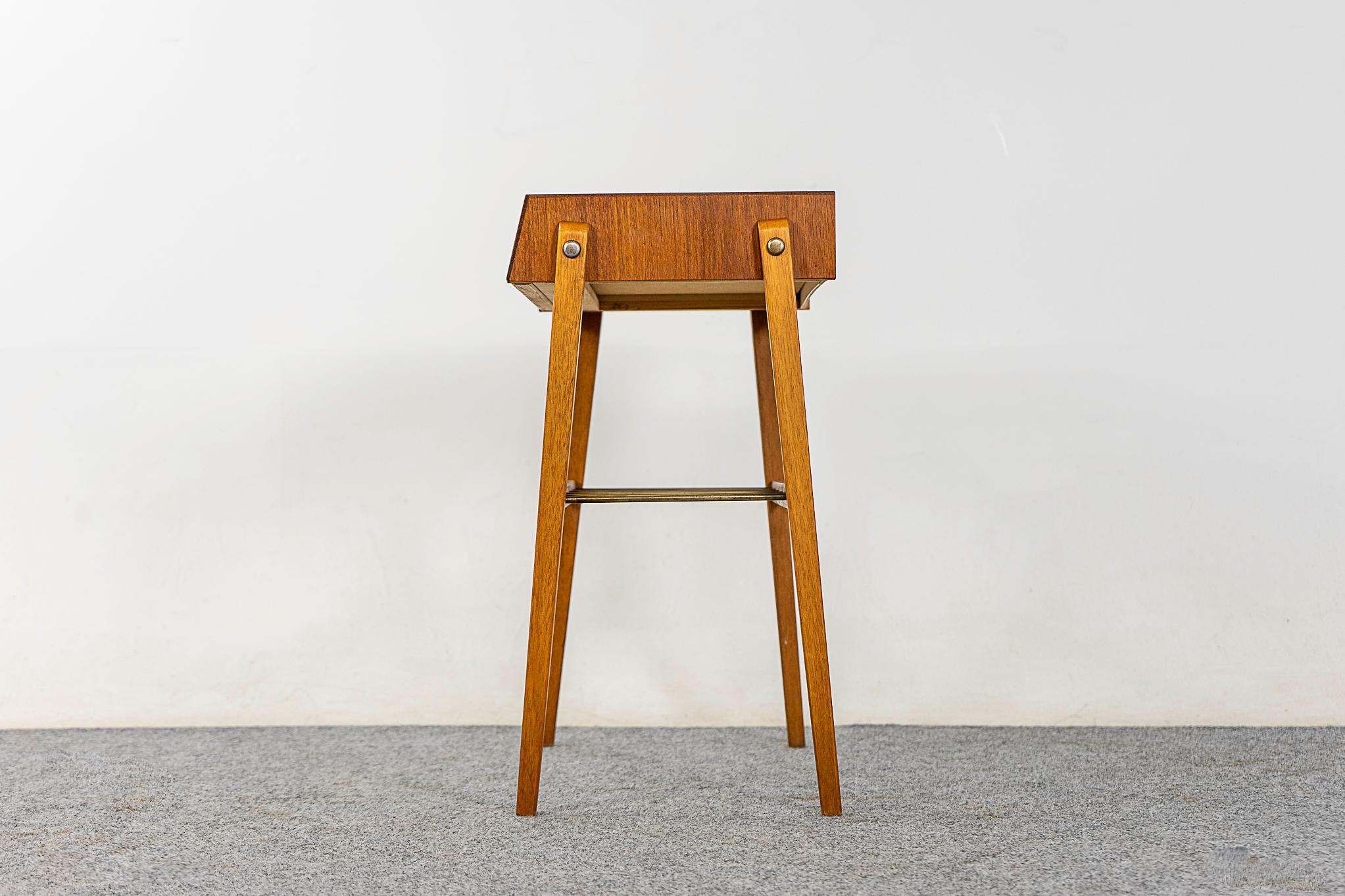 Danish Midcentury Teak Bedside Table Nightstand For Sale 3
