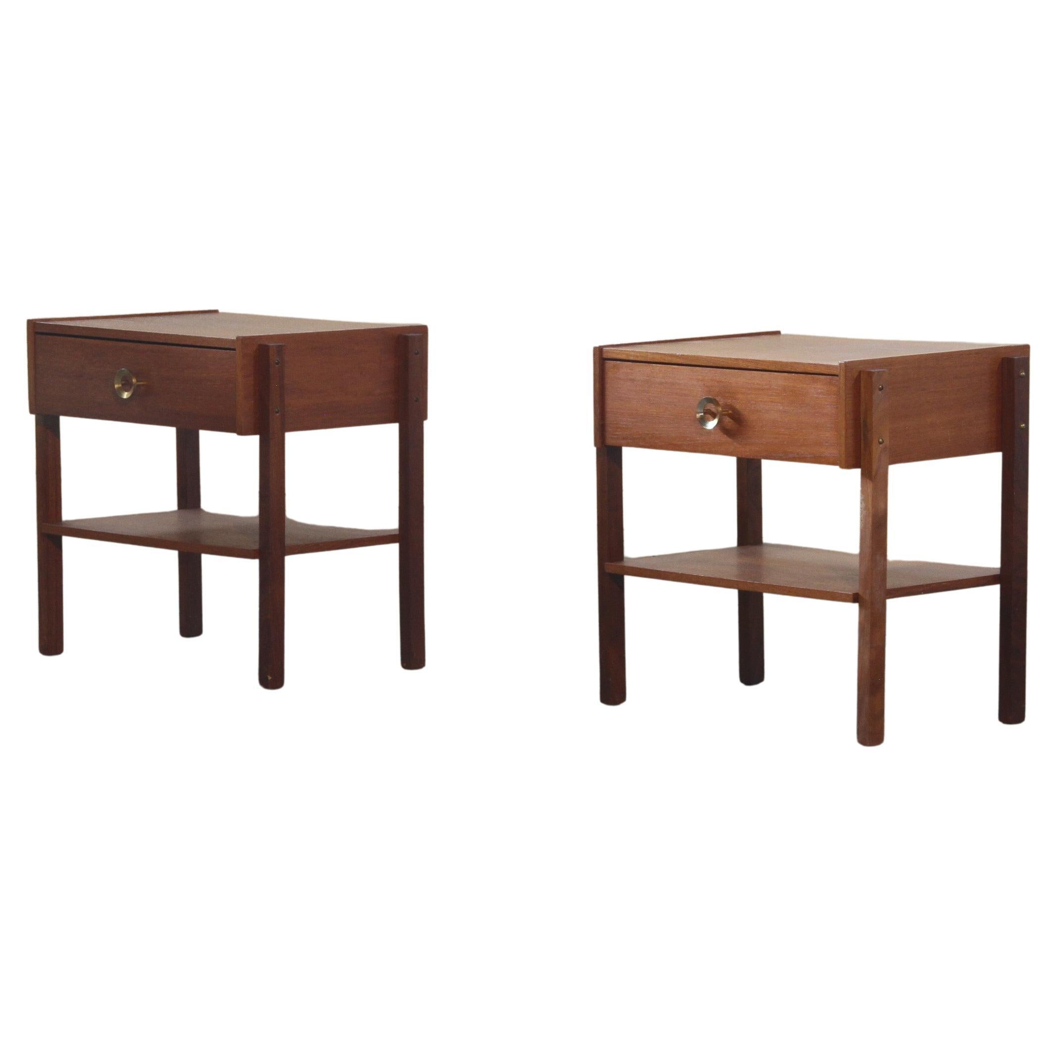 Danish mid-century Teak Bedside Table nightstands, 1960s