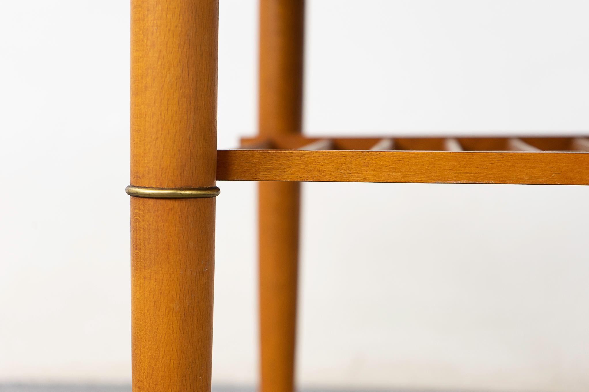 Veneer Danish Mid-Century Teak & Beech Side Table For Sale