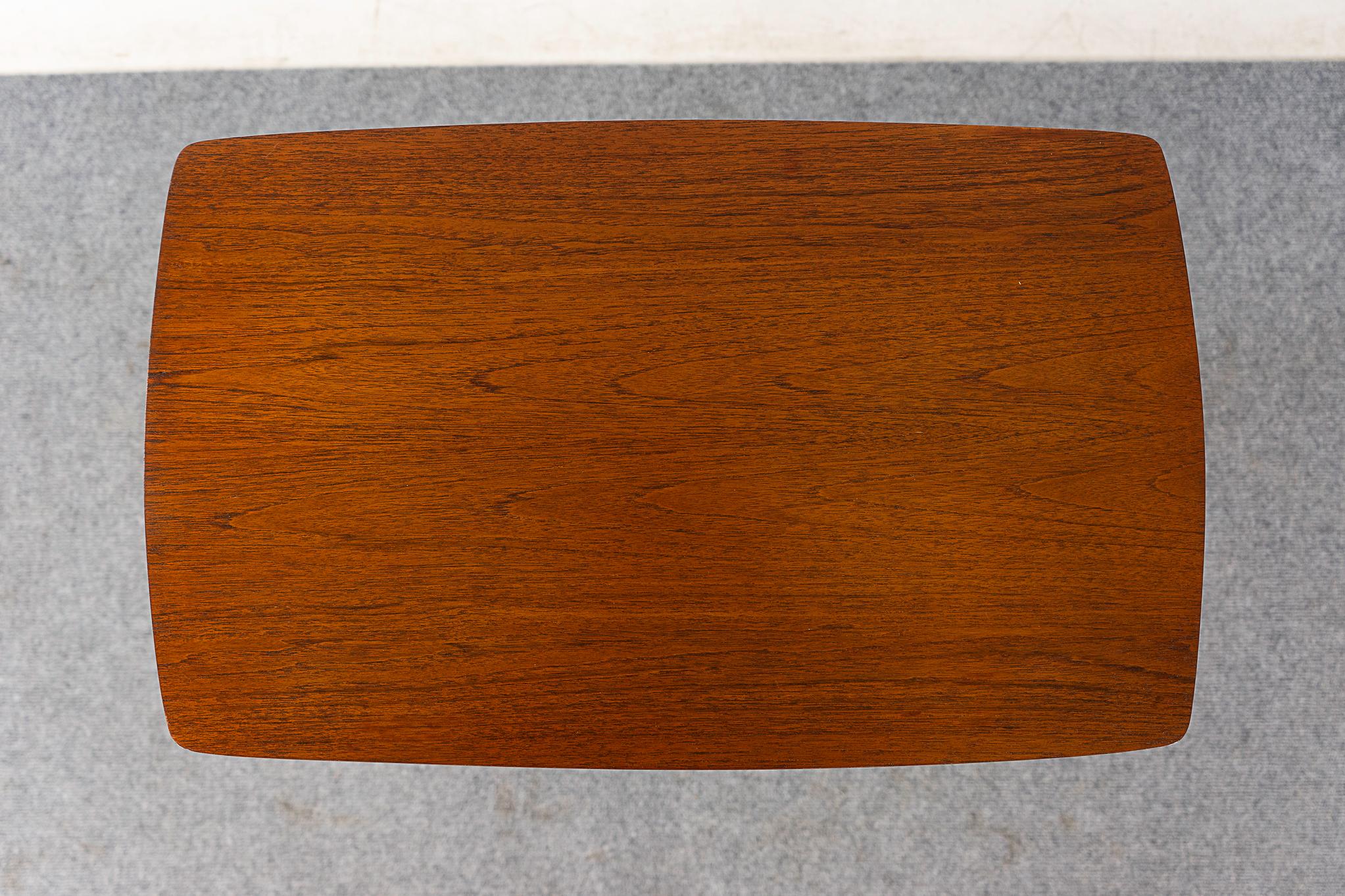 Danish Mid-Century Teak & Beech Side Table In Good Condition In VANCOUVER, CA