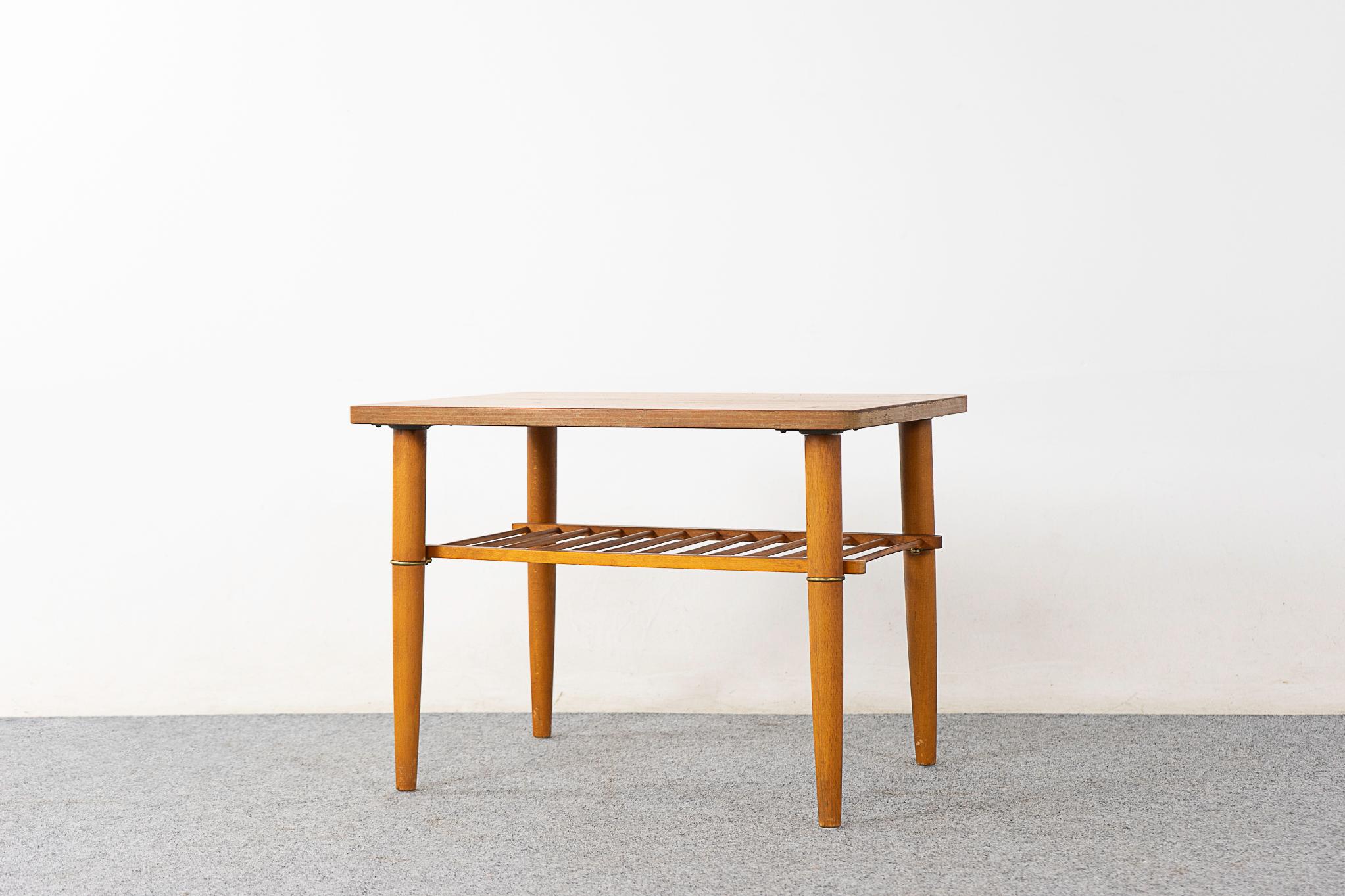 Danish Mid-Century Teak & Beech Side Table For Sale 2