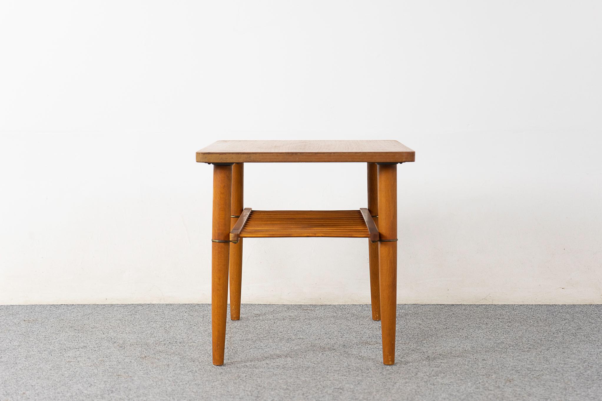 Danish Mid-Century Teak & Beech Side Table For Sale 3