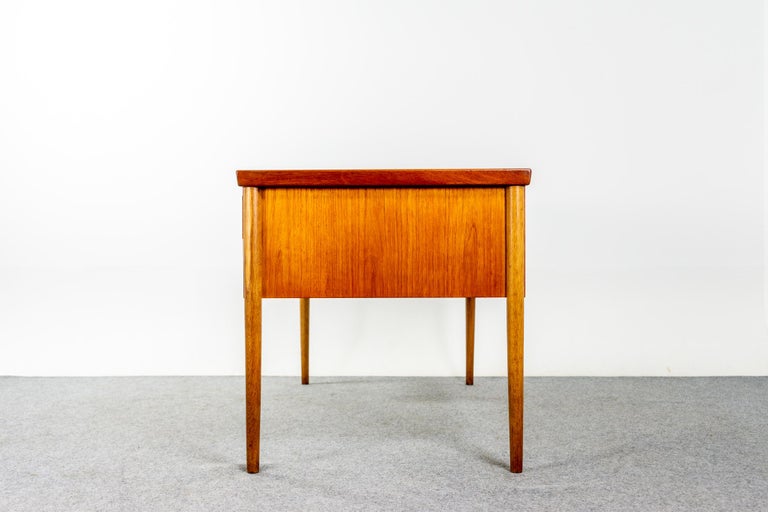 Danish Mid Century Teak and Beech Writing Desk For Sale at 1stDibs