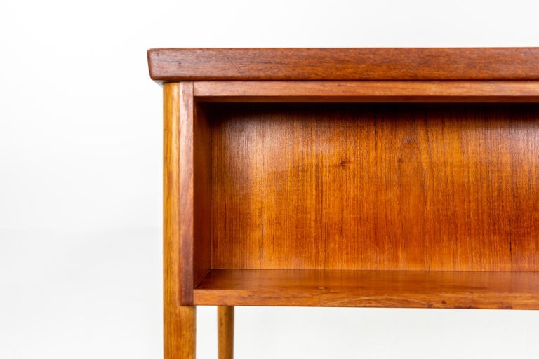 Danish Mid Century Teak and Beech Writing Desk For Sale at 1stDibs