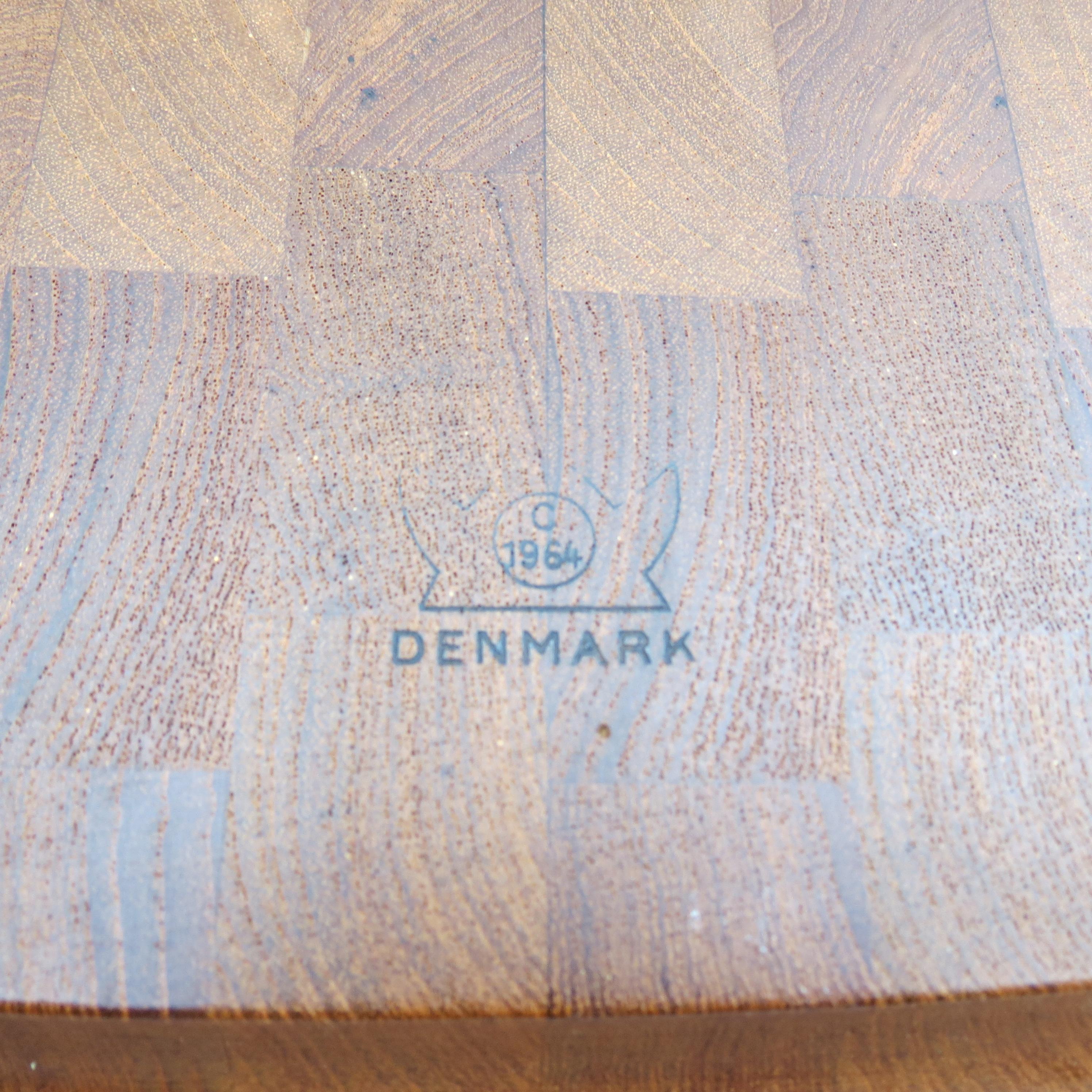 Danish Mid-century Teak Block Serving Platter Cutting Board Digsmed Denmark 1960 For Sale 3