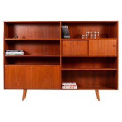 Libreria danese in teak in stile Mid-Century Modern, a due sezioni, anni ’60