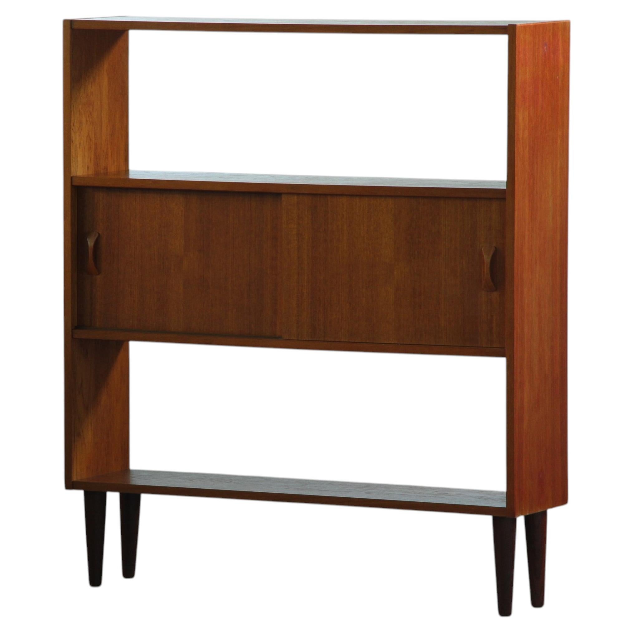 Danish Mid-Century Teak Bookcase with Sliding Doors, 1960s