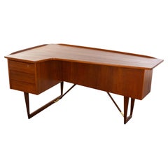 Danish Mid-Century Teak Boomerang Desk by Peter Lovig Nielsen