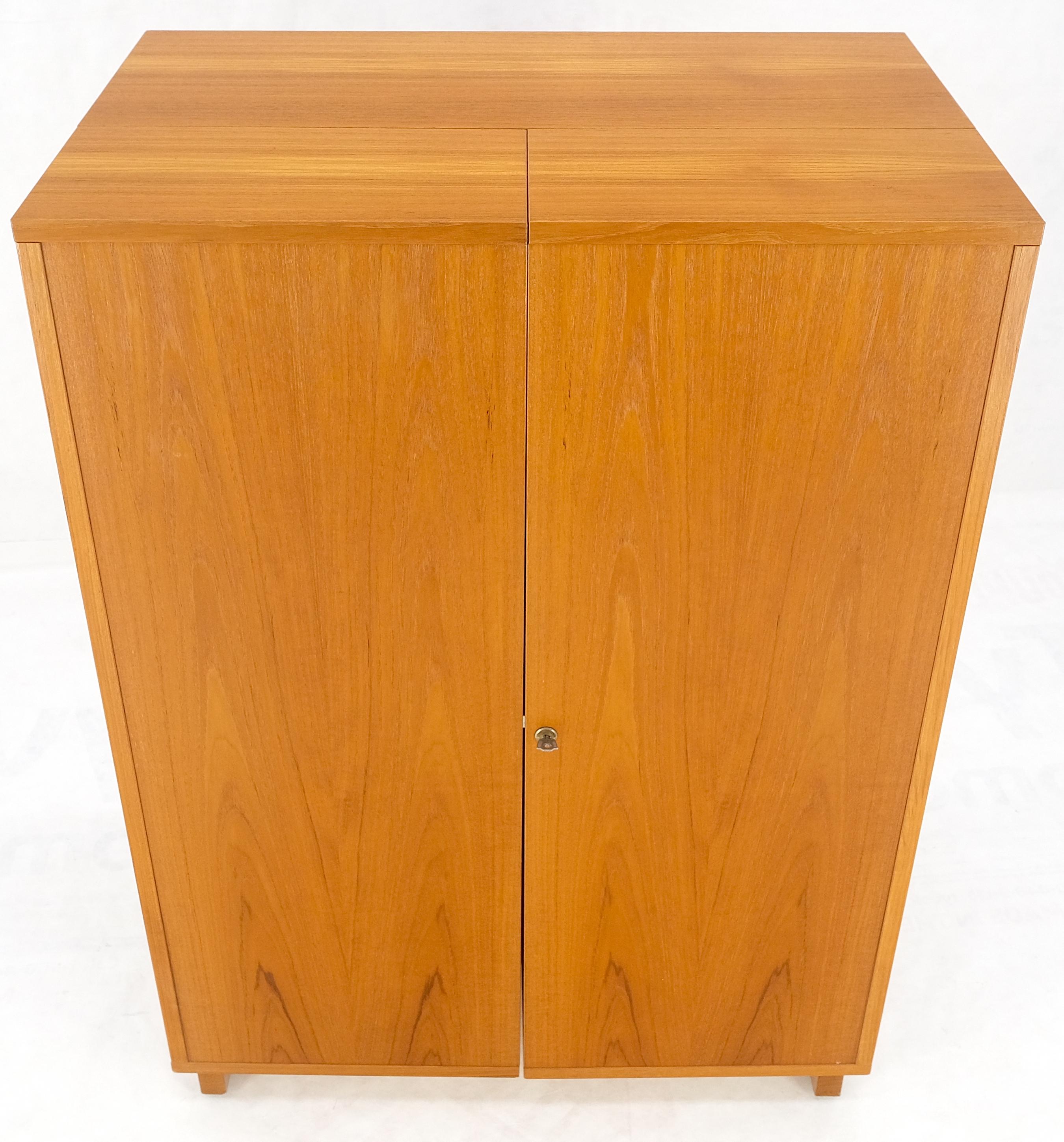 Lacquered Danish Mid Century Teak Box Wooton Folding Desk Writing Table File Cabinet MINT! For Sale