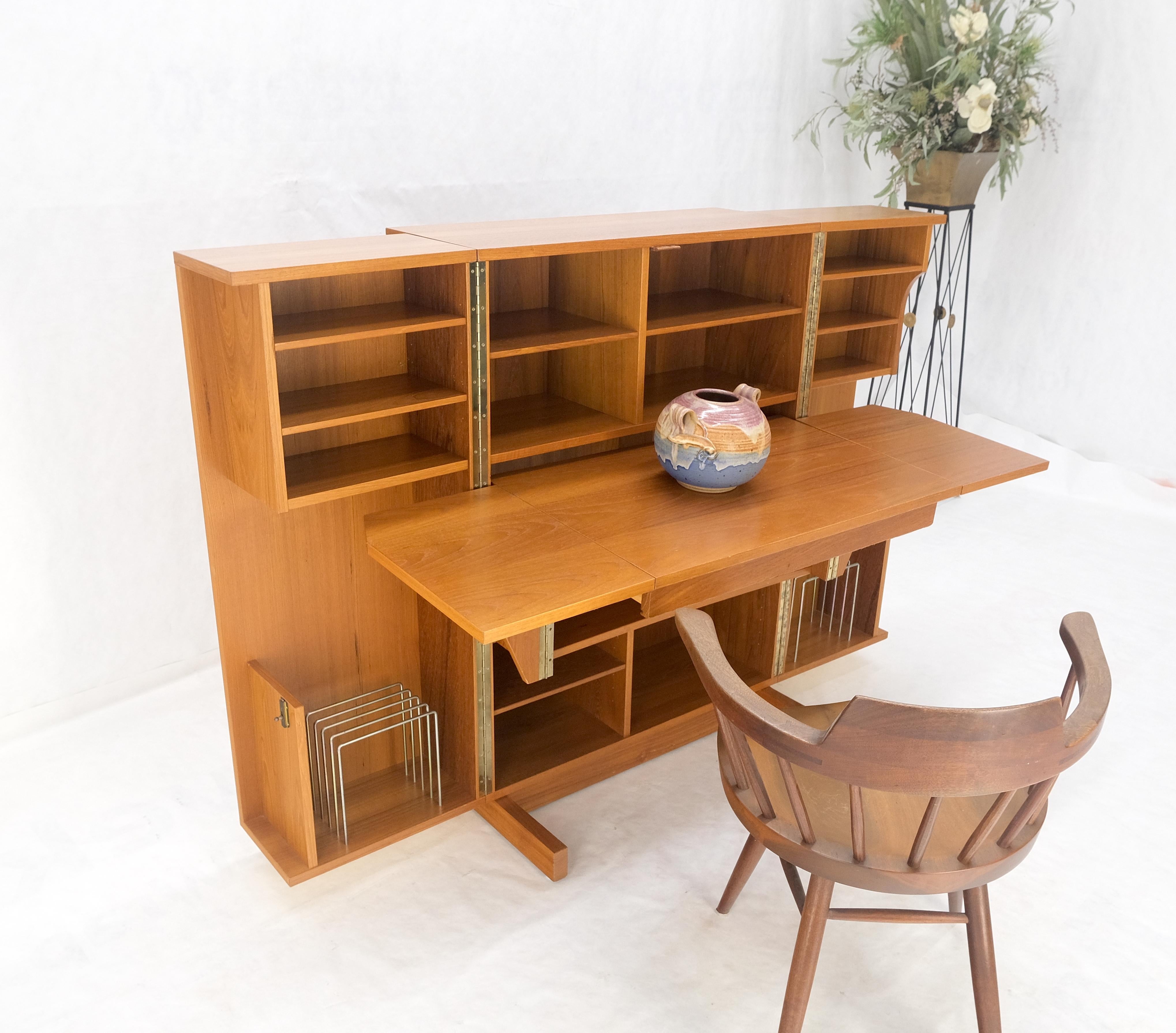 Danish Mid Century Teak Box Wooton Folding Desk Writing Table File Cabinet MINT! For Sale 3