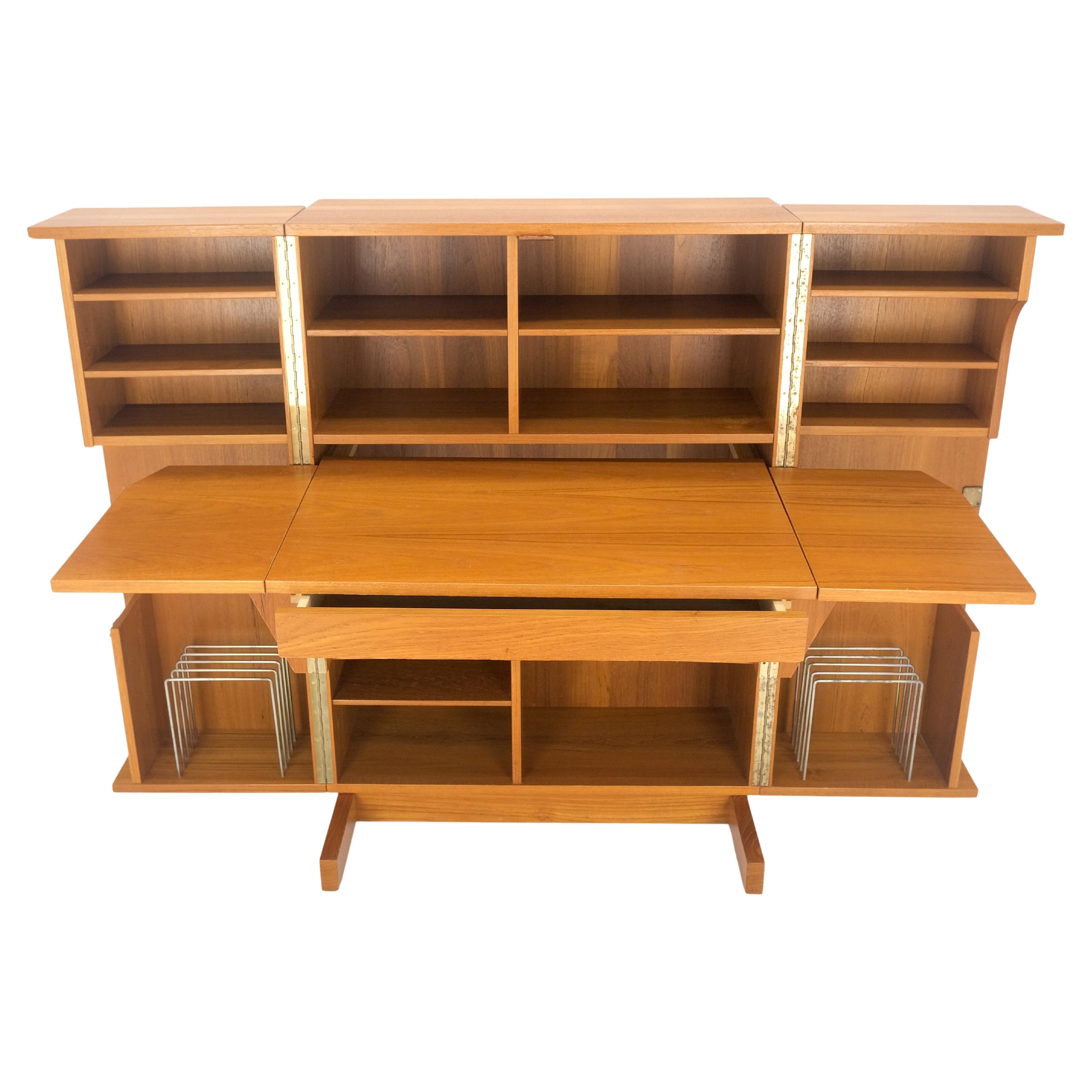 Danish Mid Century Teak Box Wooton Folding Desk Writing Table File Cabinet MINT! For Sale