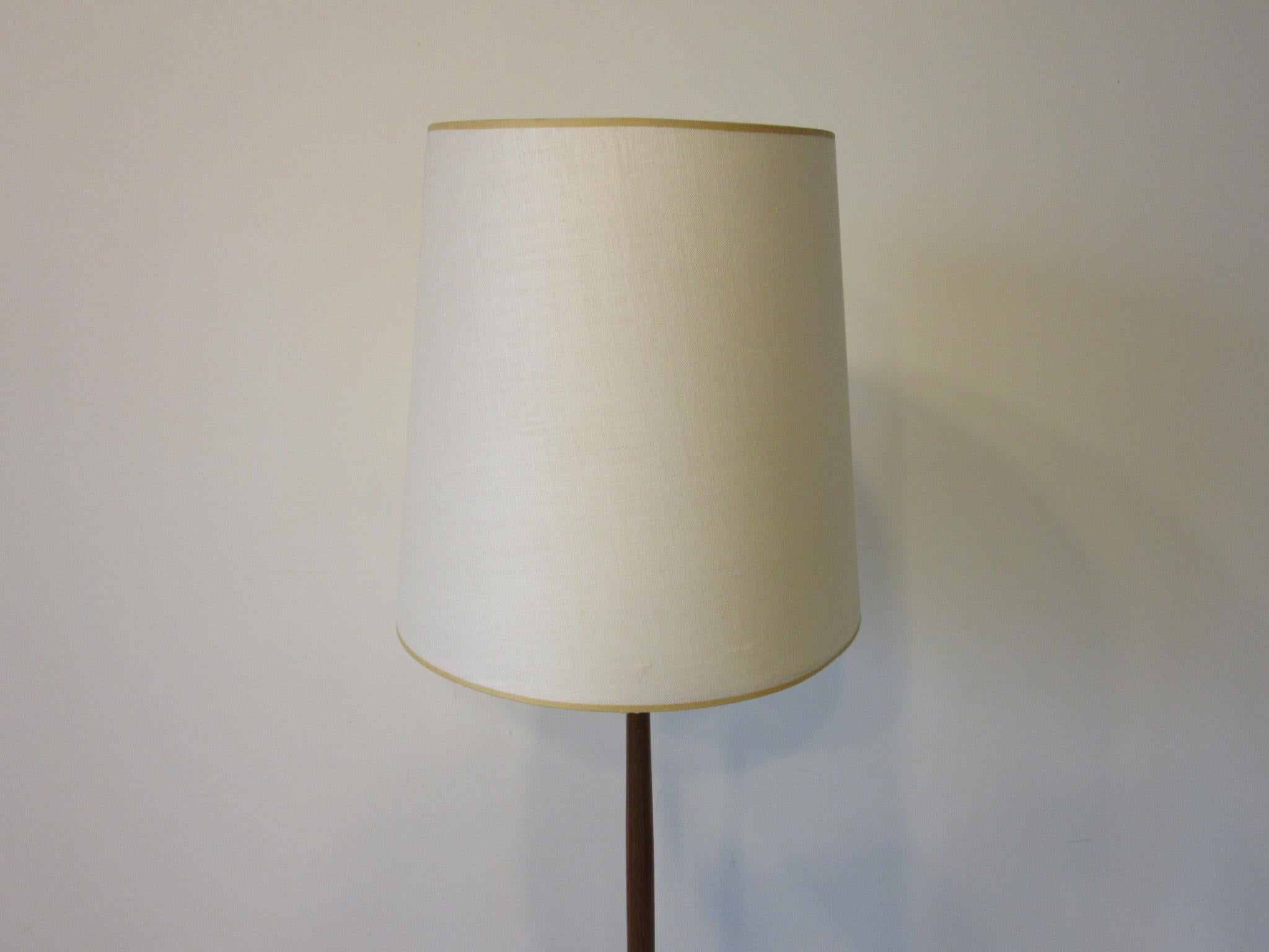 20th Century Danish Midcentury Teak / Brass Floor Lamp