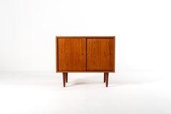 Danish Mid Century Teak Cabinet with Sliding Doors, 1960s