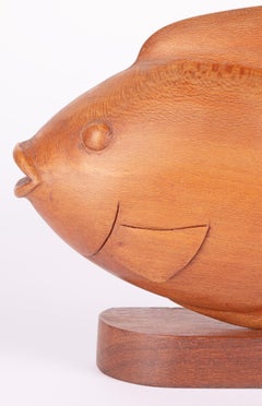 Danish Mid-Century Teak Carved Model of a Fish