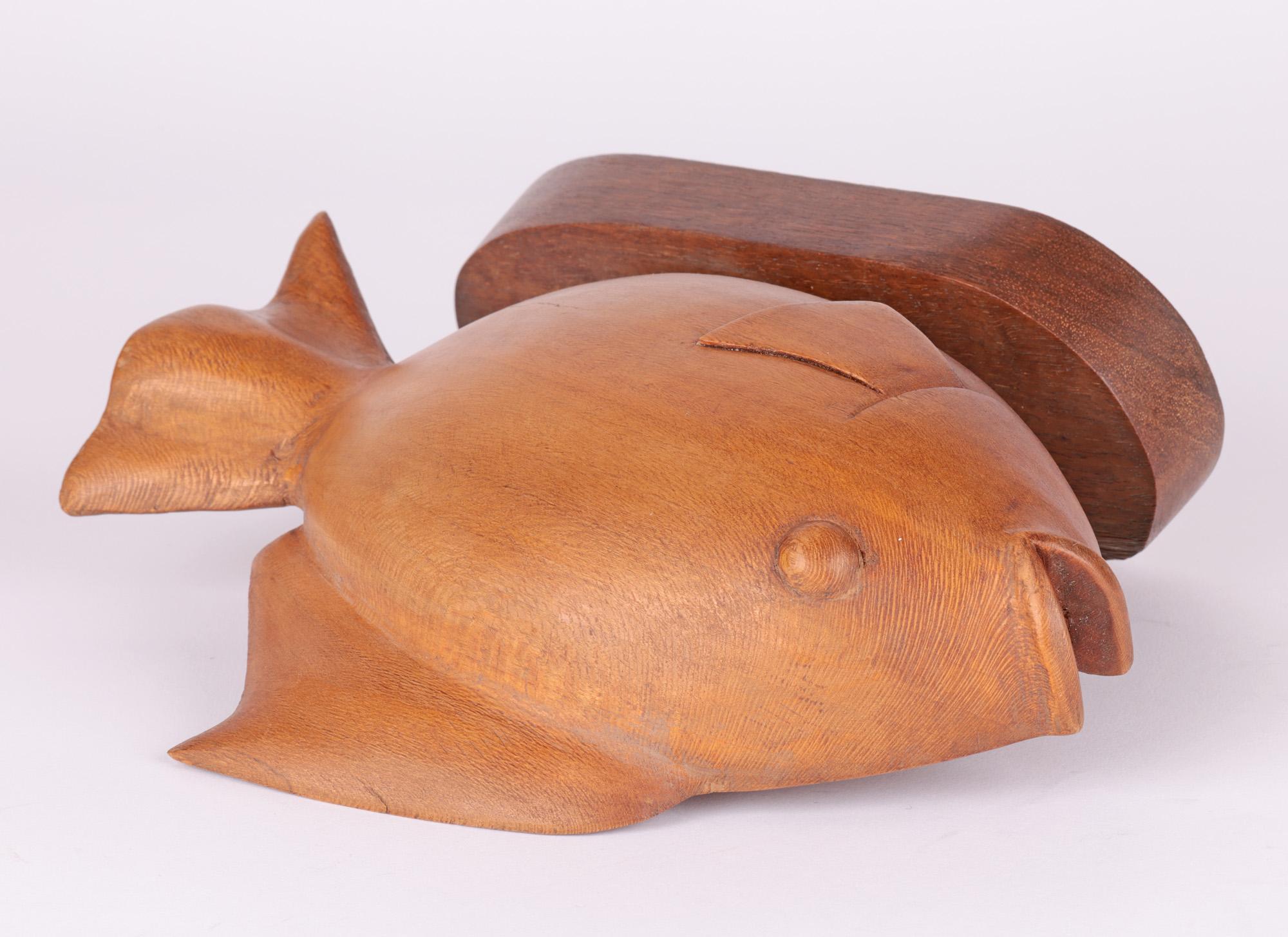 Danish Mid-Century Teak Carved Model of a Fish In Good Condition For Sale In Bishop's Stortford, Hertfordshire