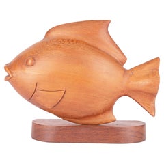 Danish Mid-Century Teak Carved Model of a Fish