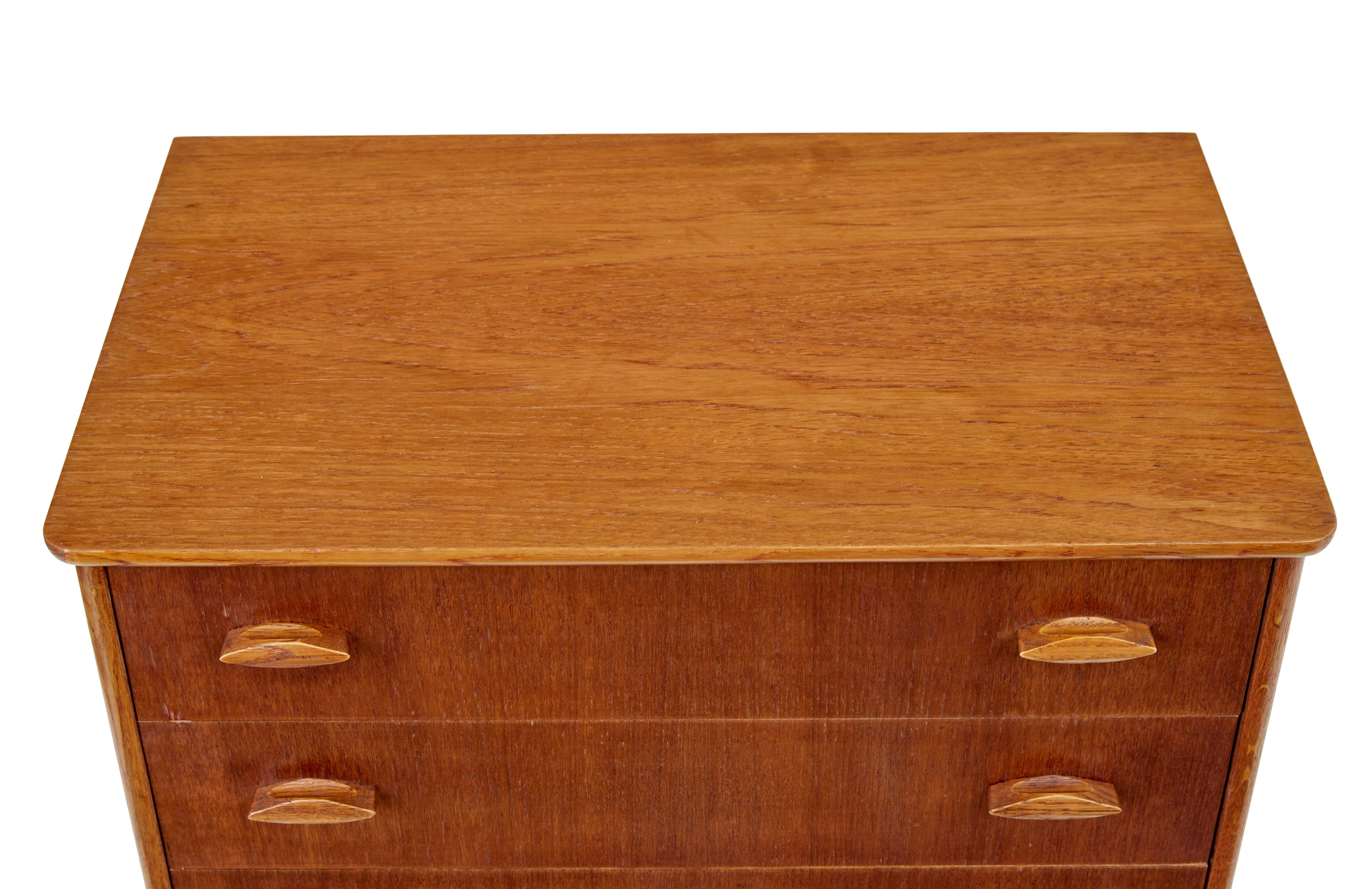 Danish mid century teak chest of drawers 1