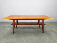 Danish Mid Century Teak Coffee Table with Shelf, 1960s