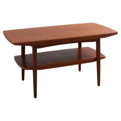 Danish Mid-Century Teak Coffee Table with Shelf, 1960s.
