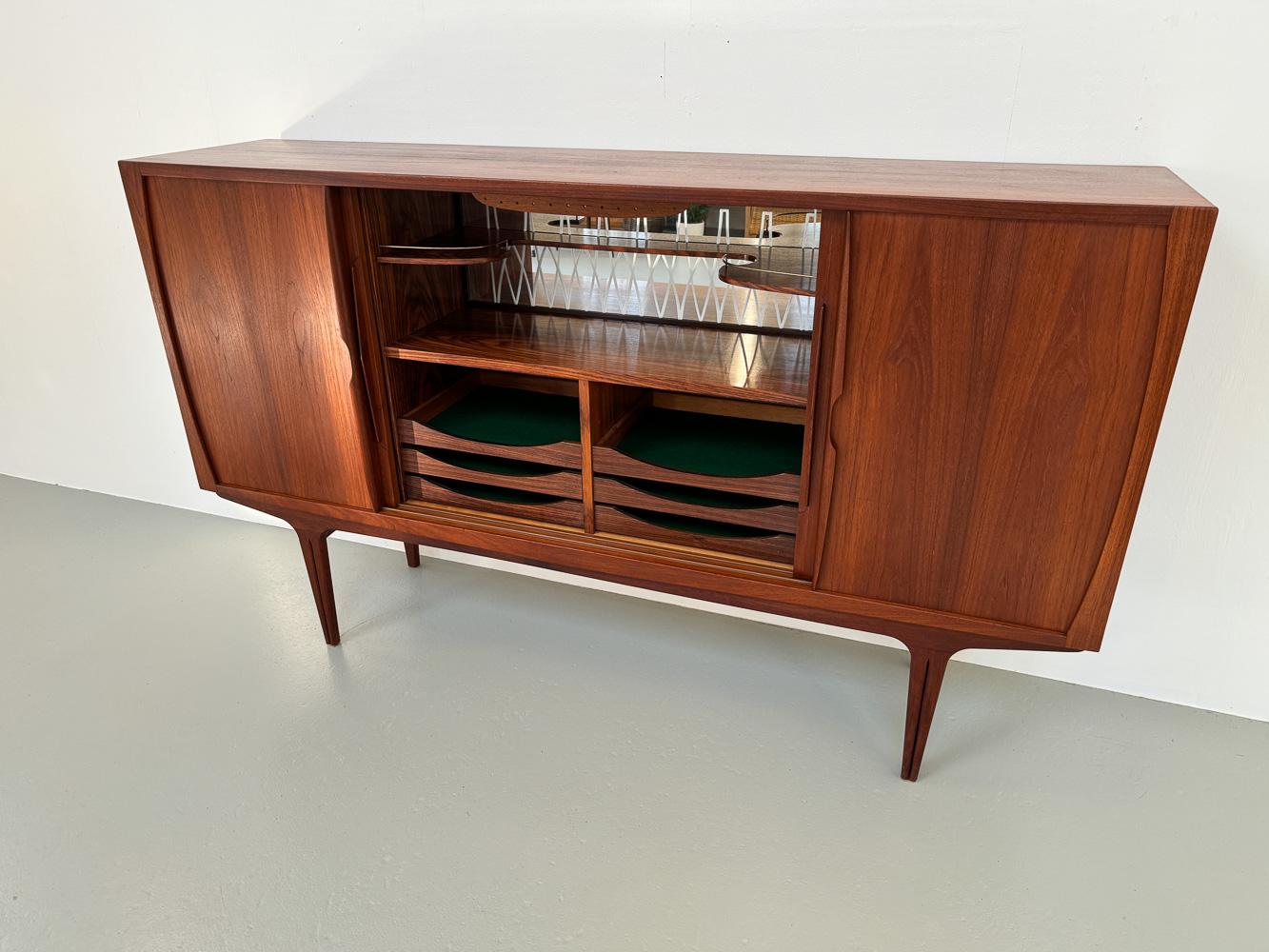 Mid-20th Century Danish Mid-Century Teak Credenza with Bar by Vantinge, 1960s. For Sale