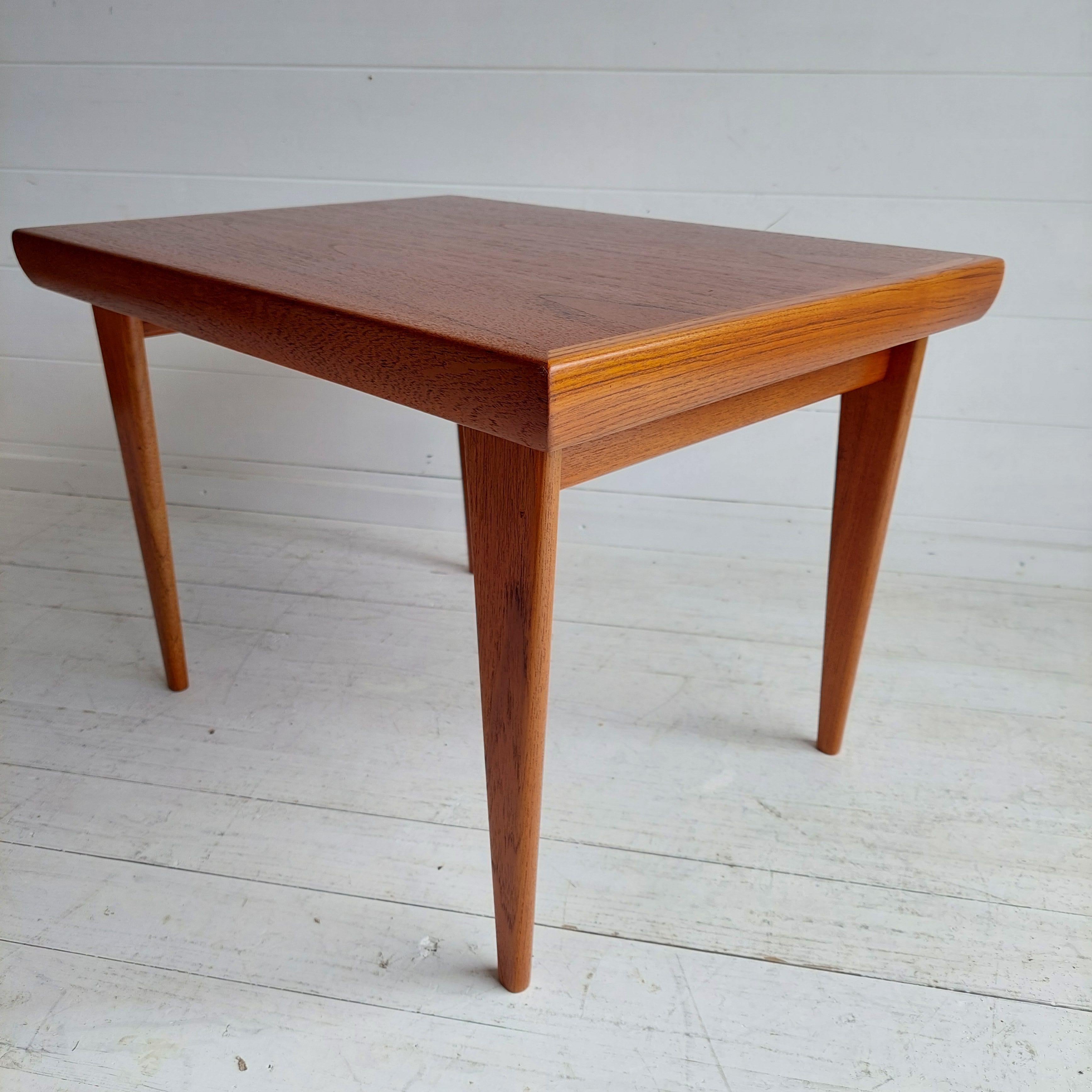 Danish Mid Century Teak Foldable Side Table By Johannes Andersen For Trioh 60s 5