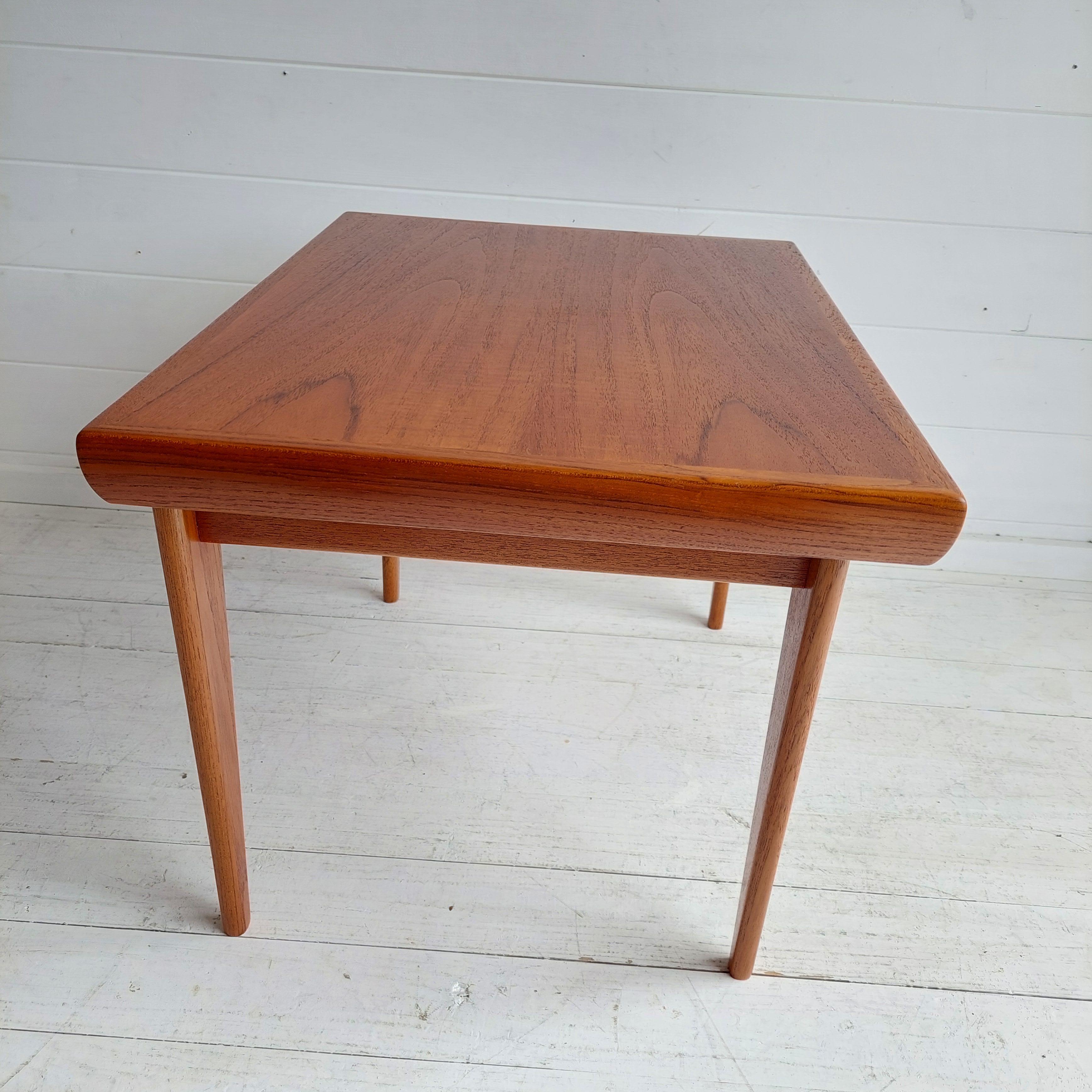 Danish Mid Century Teak Foldable Side Table By Johannes Andersen For Trioh 60s 7