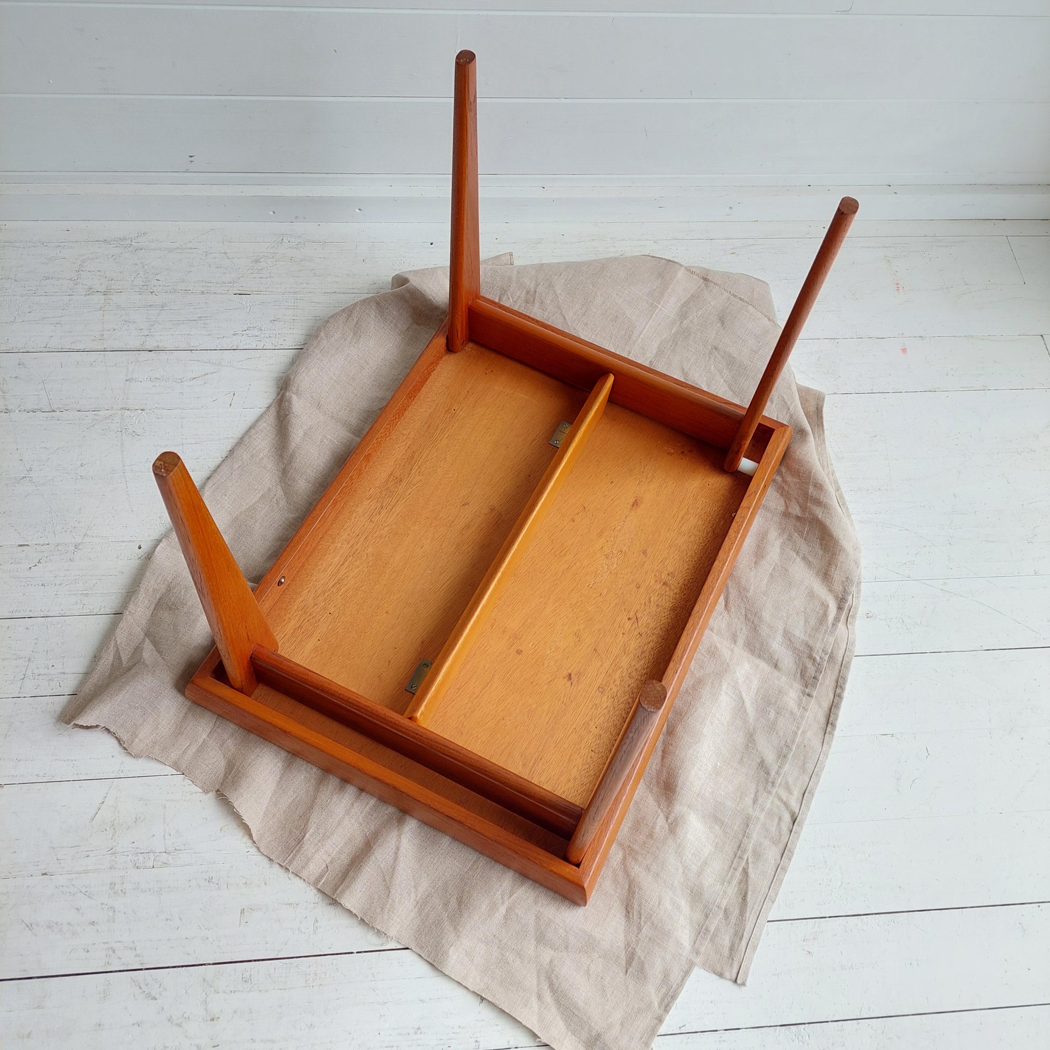 Danish Mid Century Teak Foldable Side Table By Johannes Andersen For Trioh 60s 9