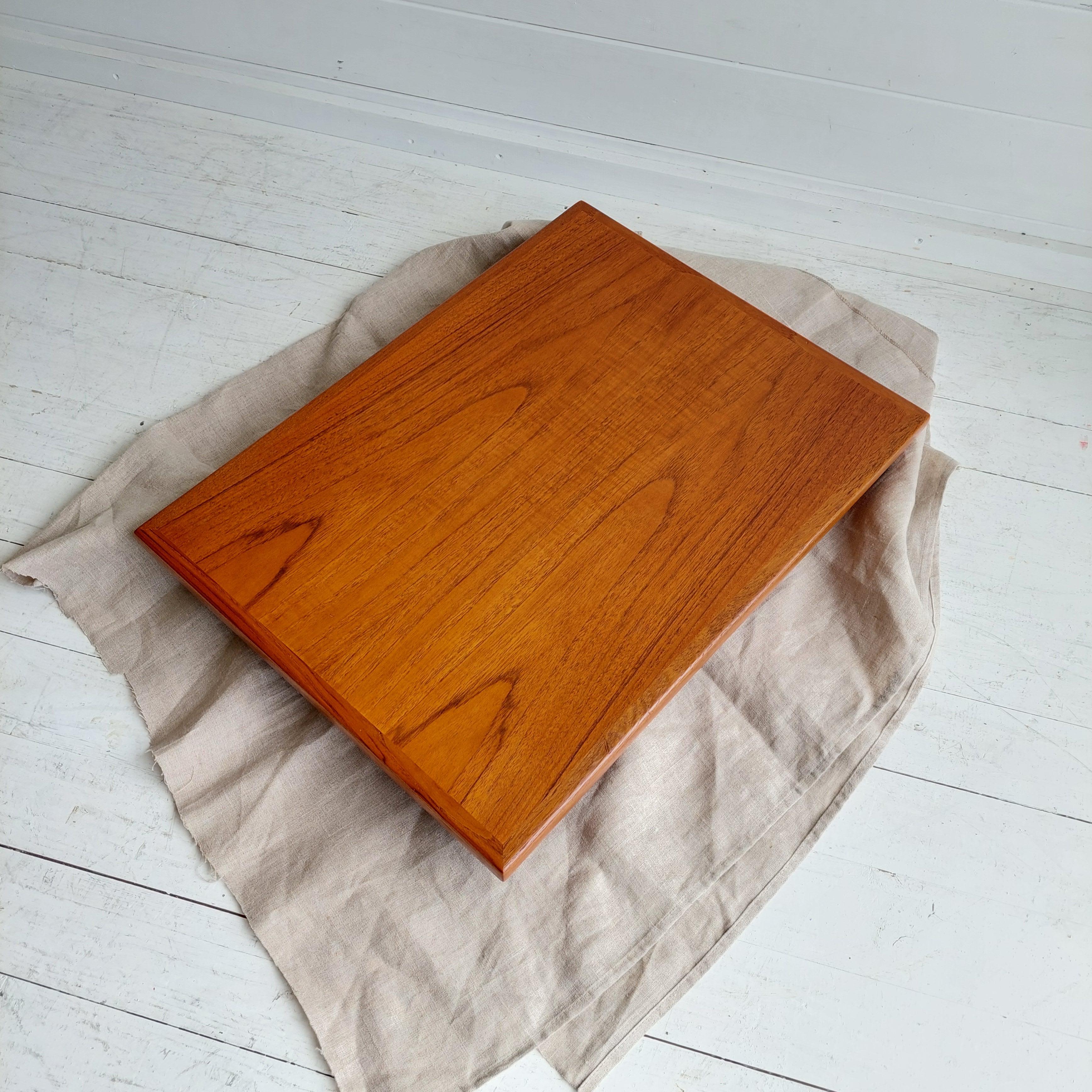 Danish Mid Century Teak Foldable Side Table By Johannes Andersen For Trioh 60s 10