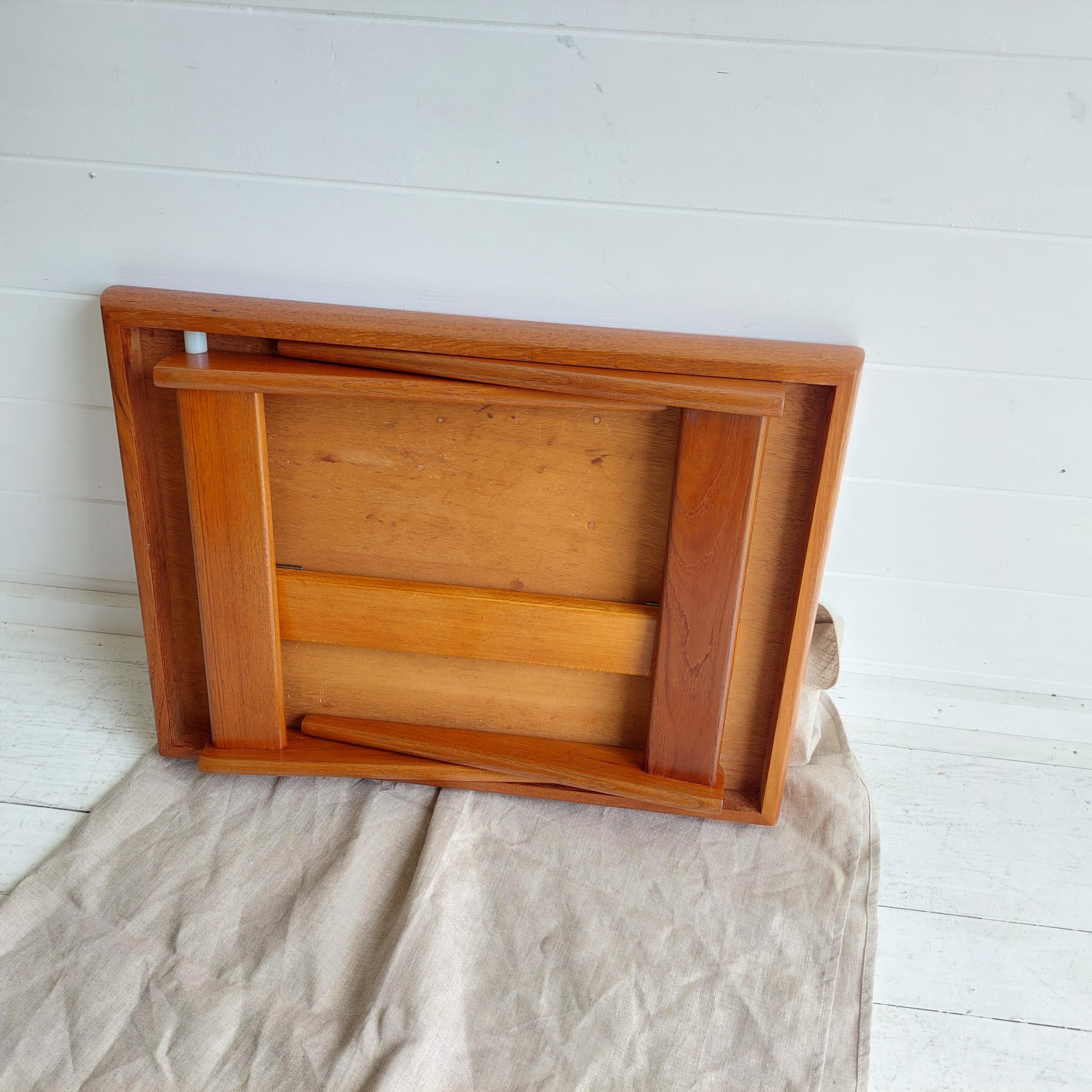 Danish Mid Century Teak Foldable Side Table By Johannes Andersen For Trioh 60s 13