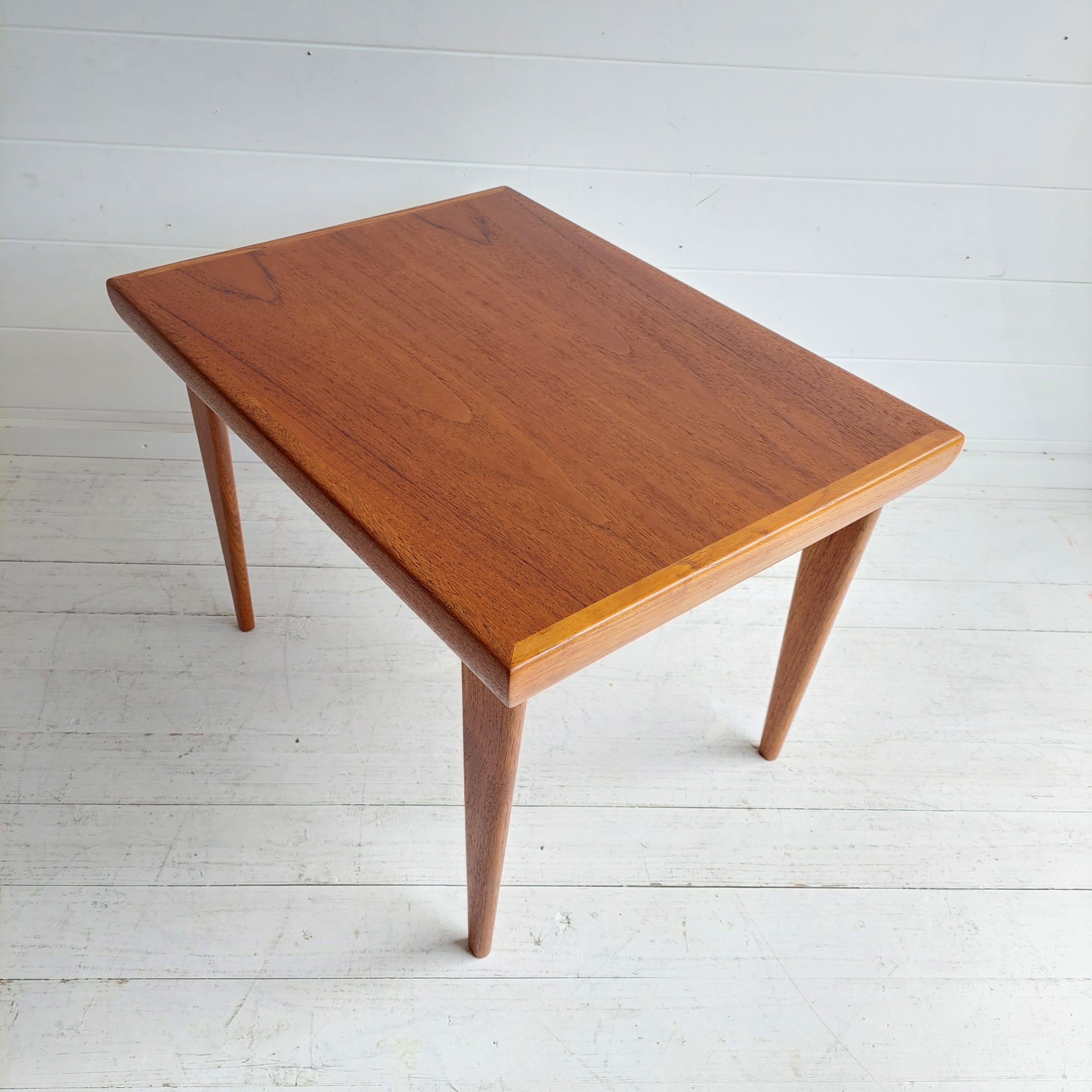 Danish Mid Century Teak Foldable Side Table By Johannes Andersen For Trioh 60s 3