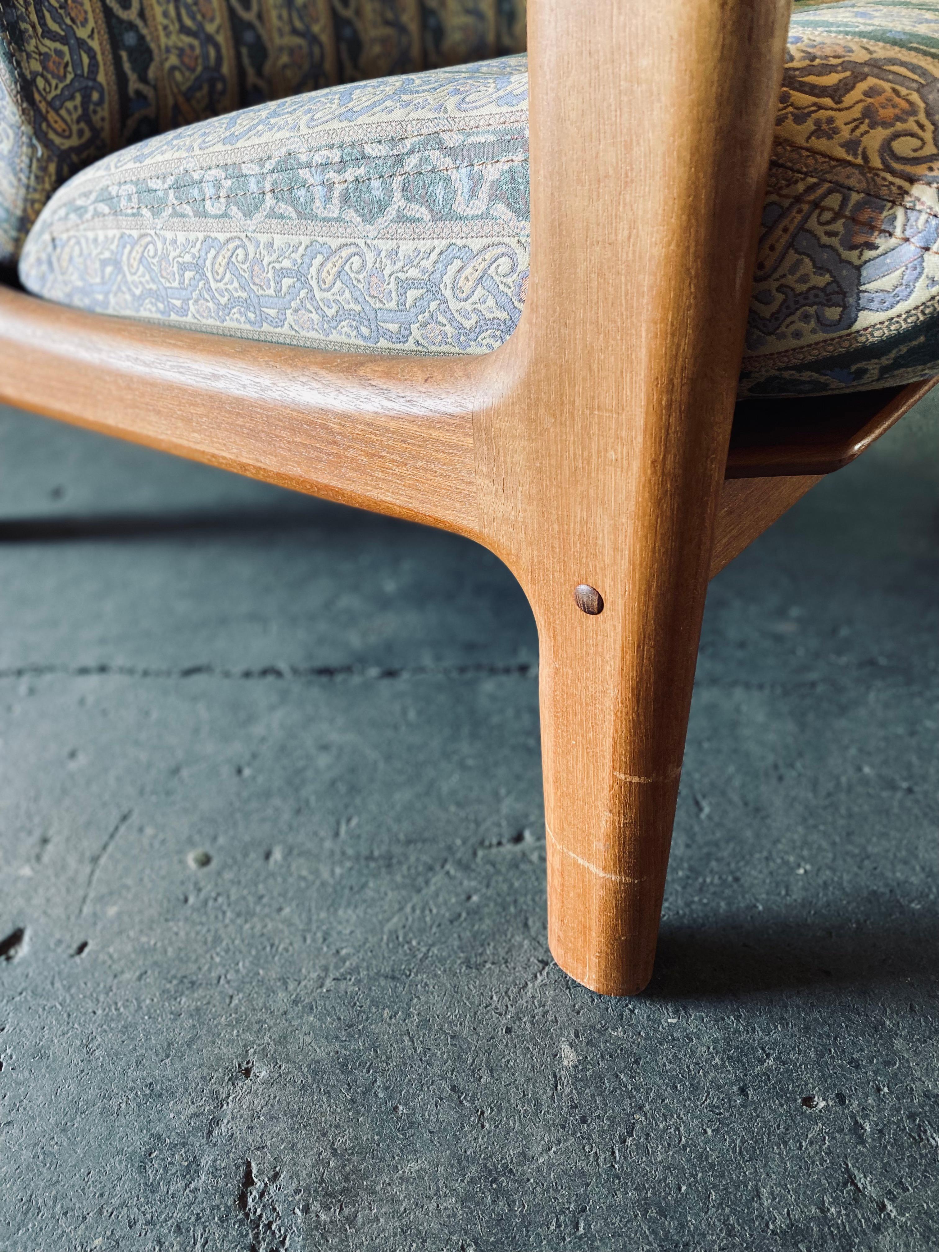 Danish Mid-Century Teak High Back Lounge Chair by Gustav Thams. For Sale 4