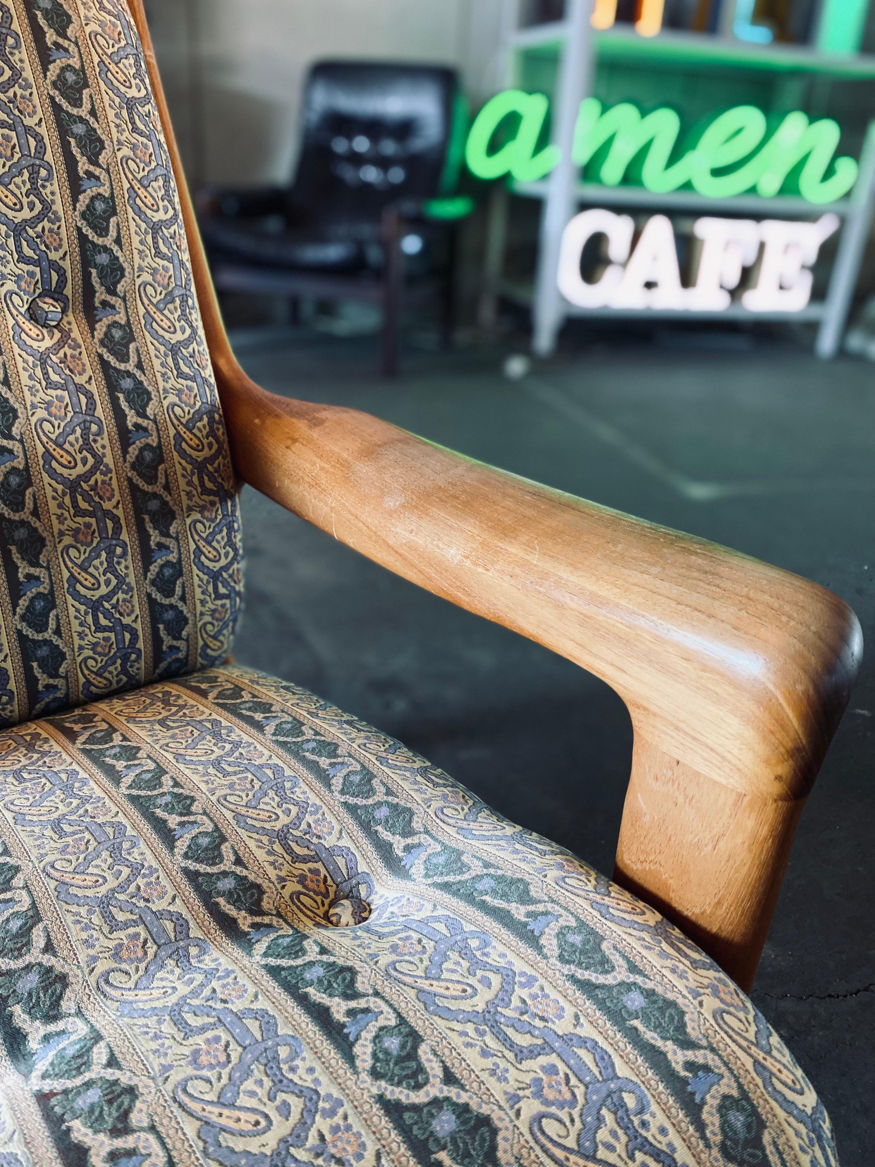 Danish Mid-Century Teak High Back Lounge Chair by Gustav Thams. For Sale 6
