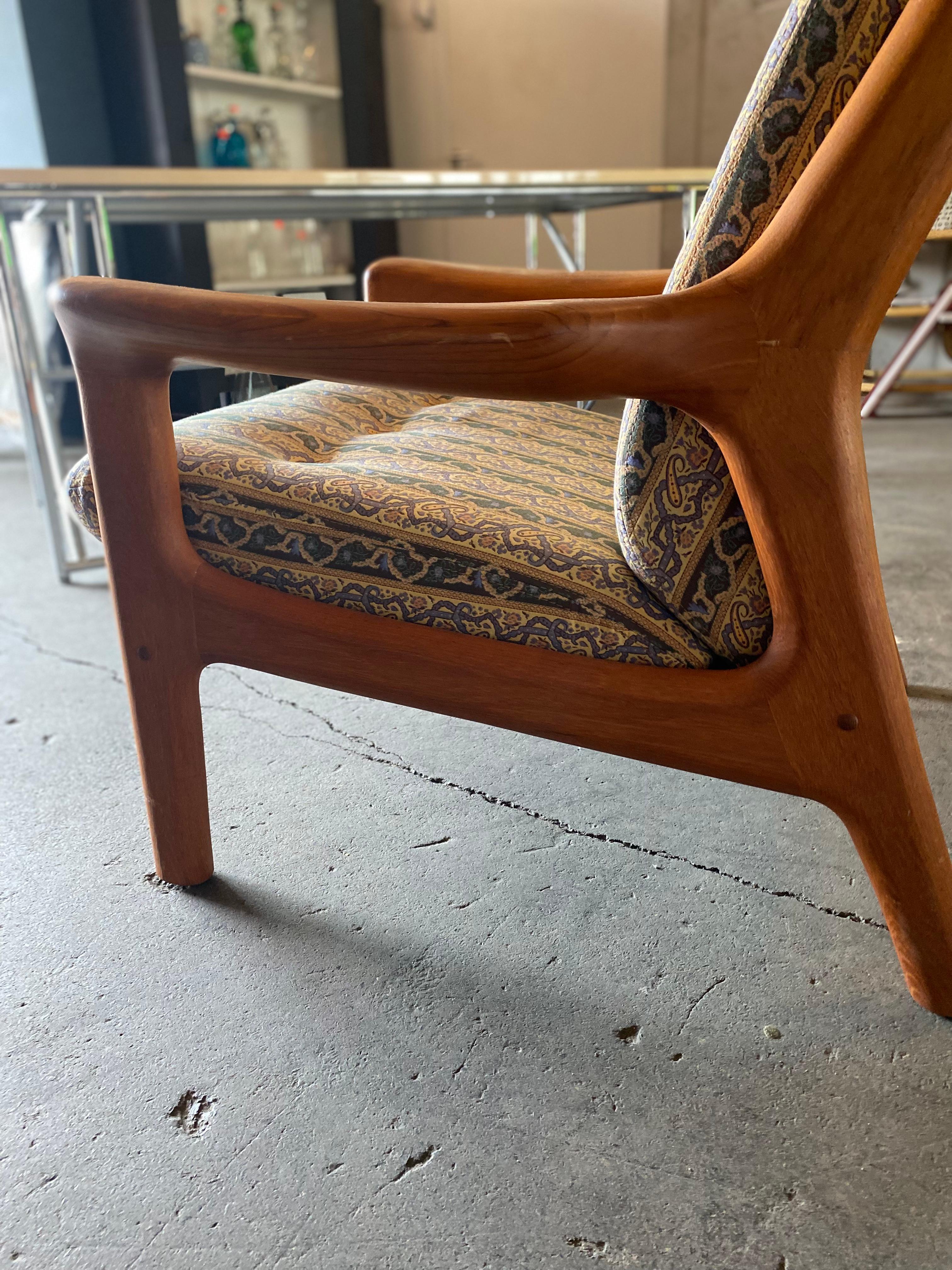 Danish Mid-Century Teak High Back Lounge Chair by Gustav Thams. For Sale 9