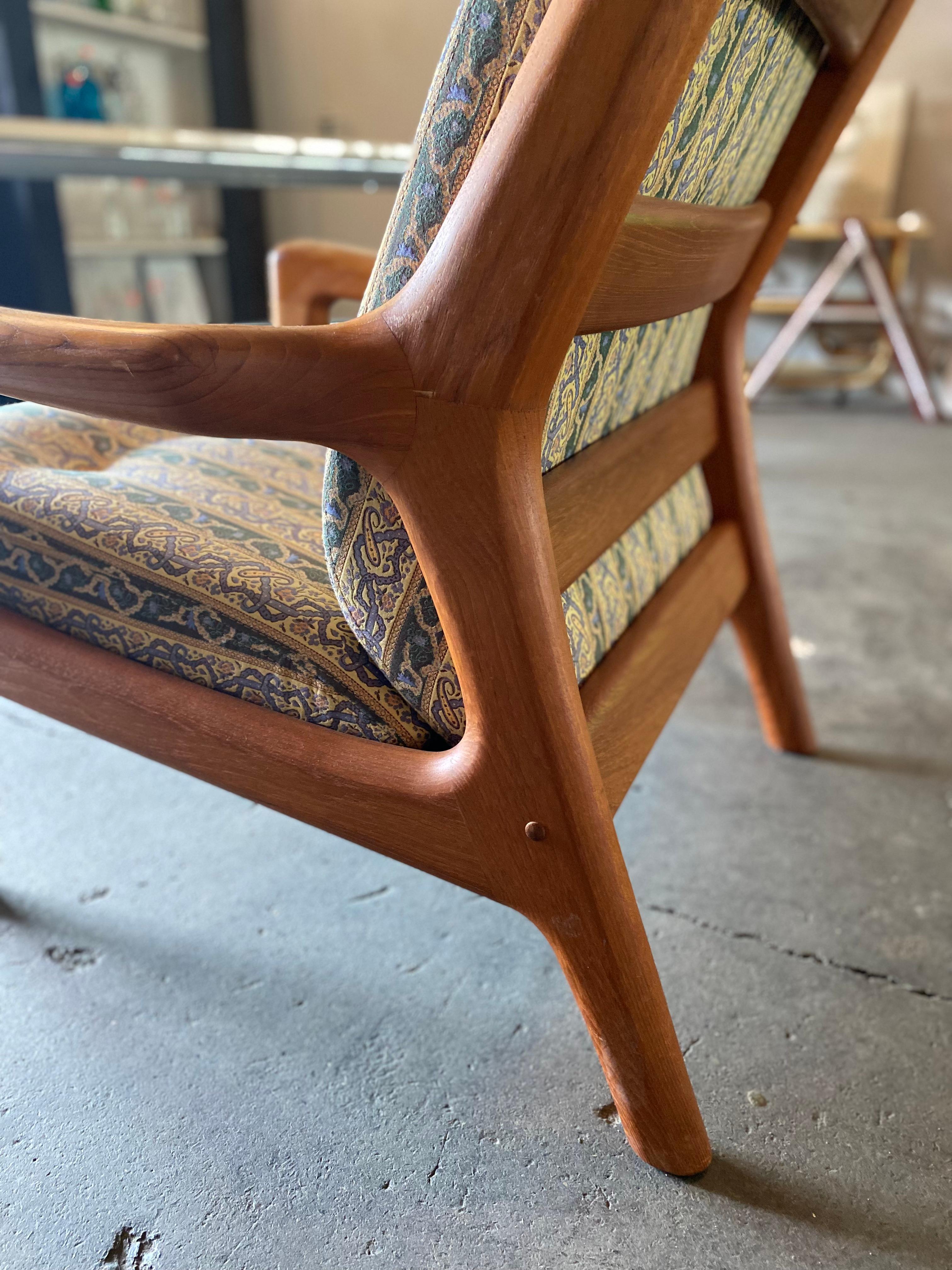 Danish Mid-Century Teak High Back Lounge Chair by Gustav Thams. For Sale 10
