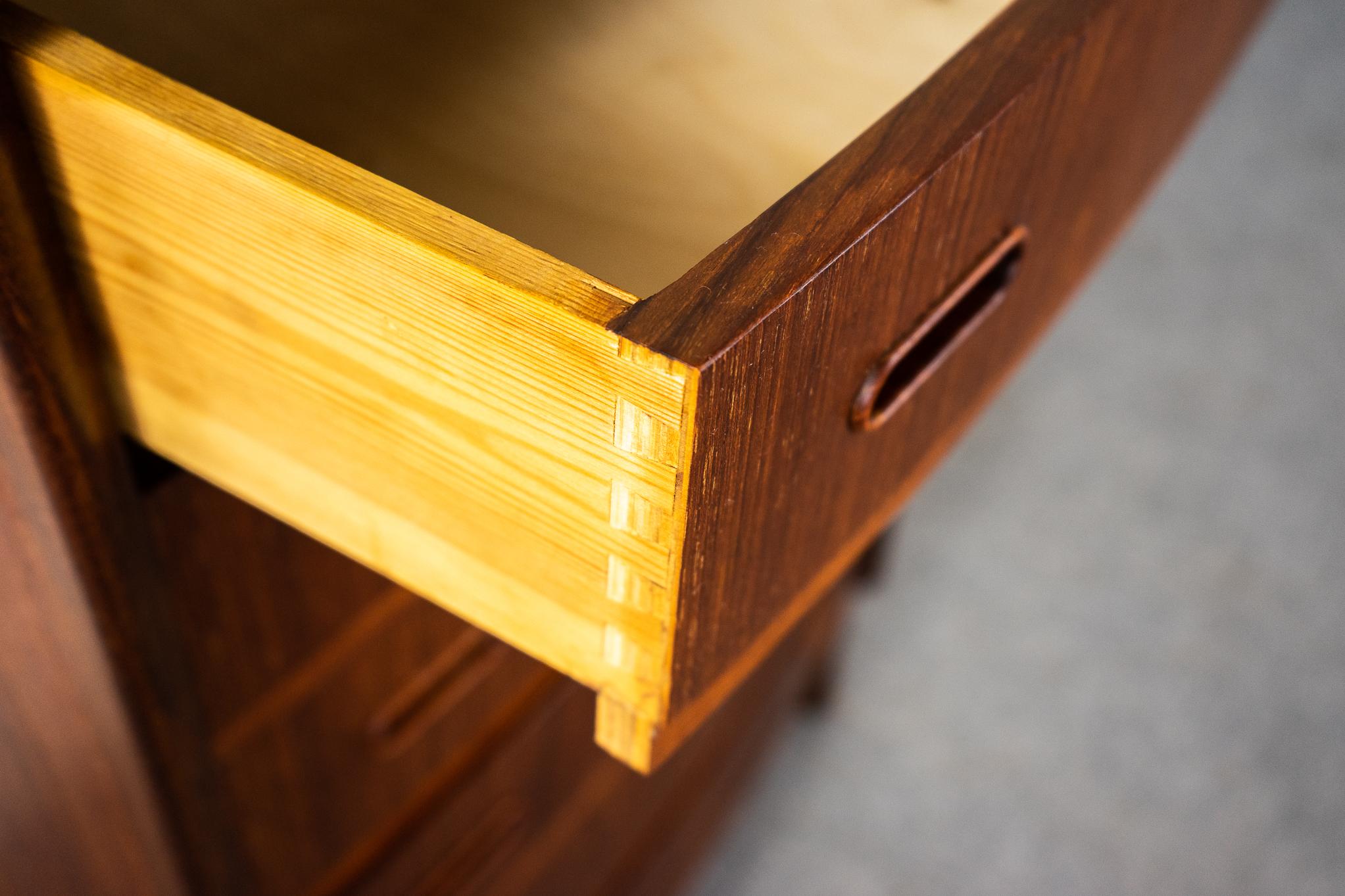 Mid-20th Century Danish Mid Century Teak Highboy Dresser For Sale