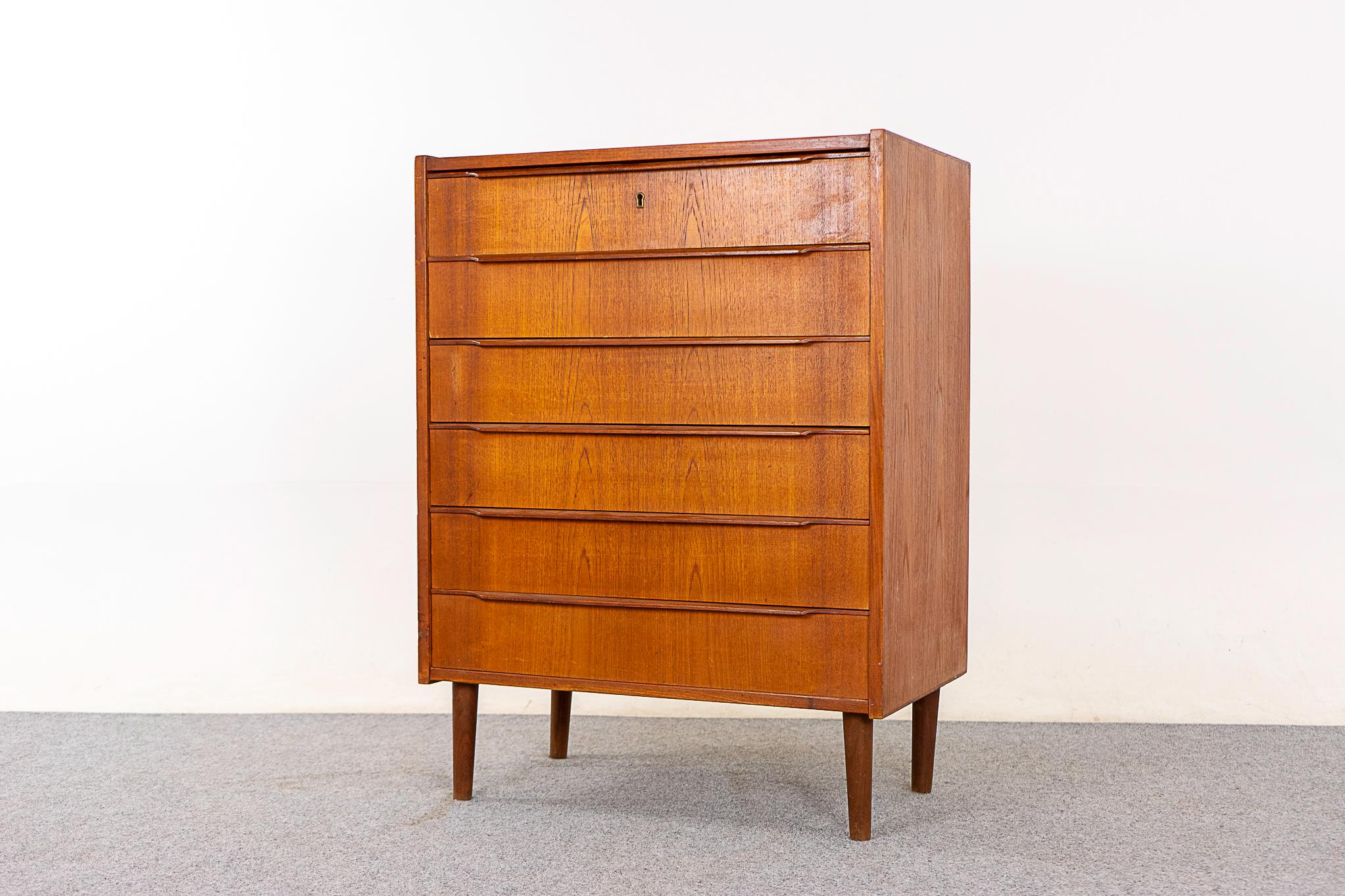 Danish Mid-Century Teak Highboy Dresser For Sale 3