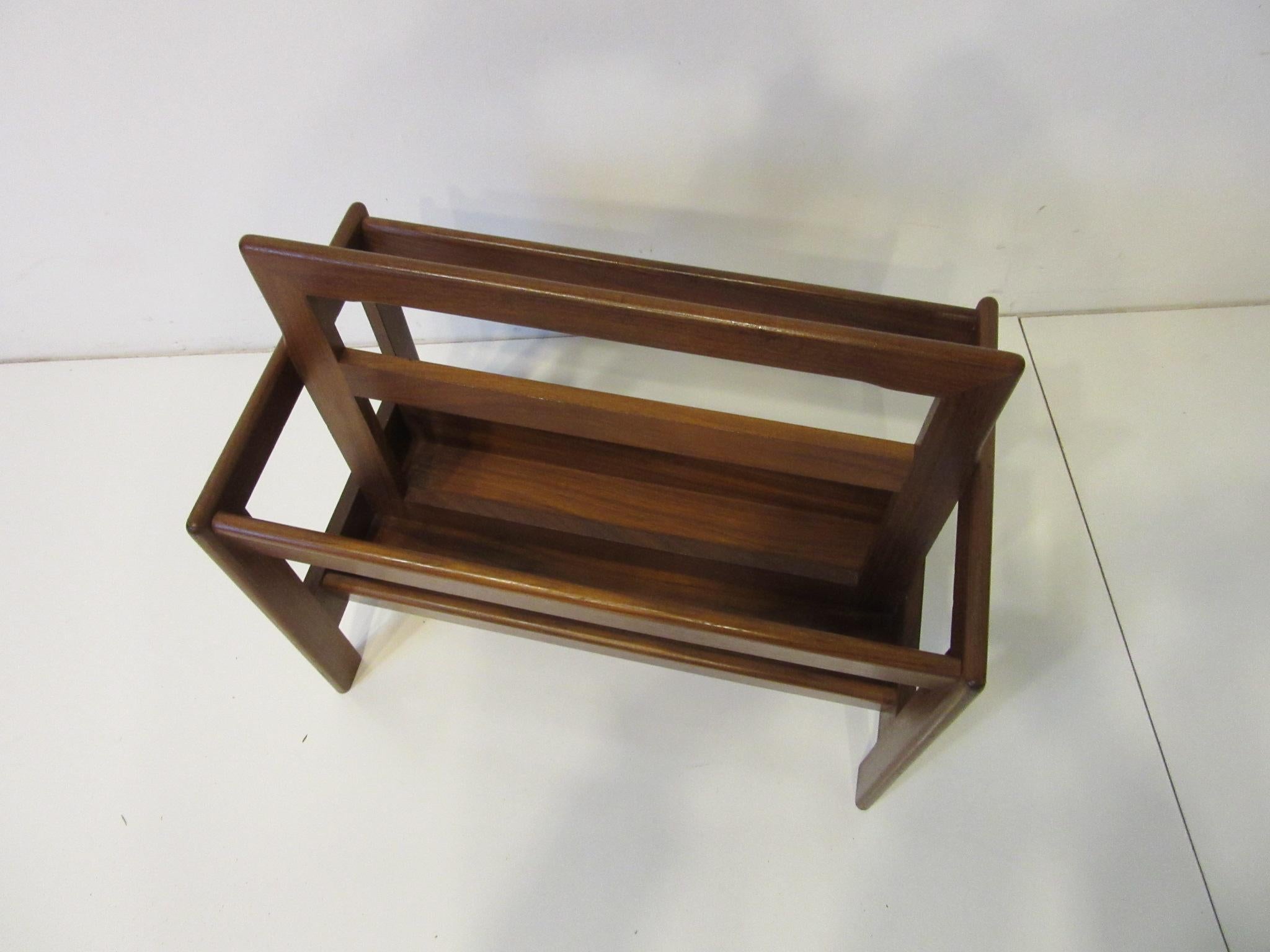 Danish Midcentury Teak Magazine Rack 1