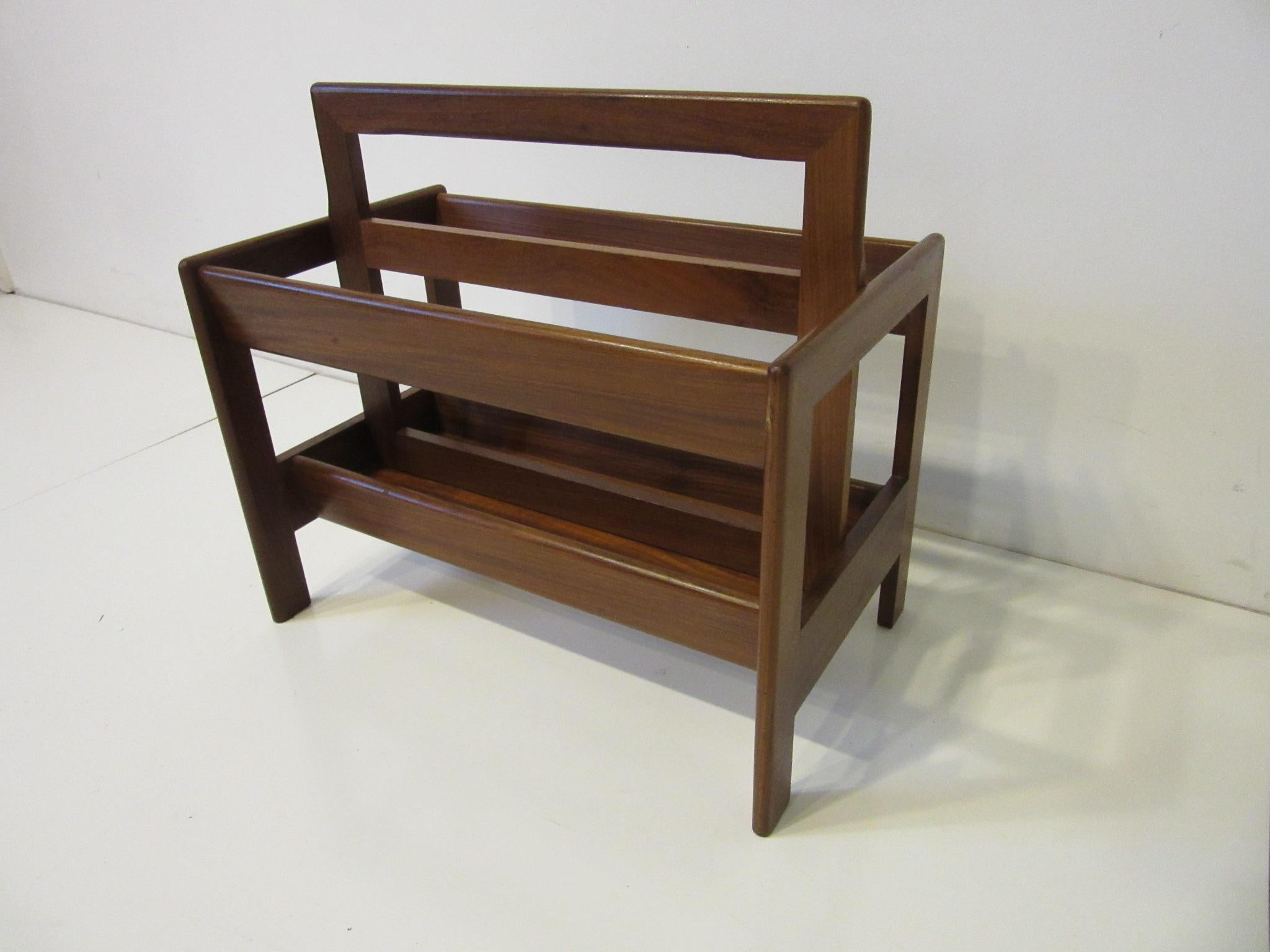Danish Midcentury Teak Magazine Rack 2