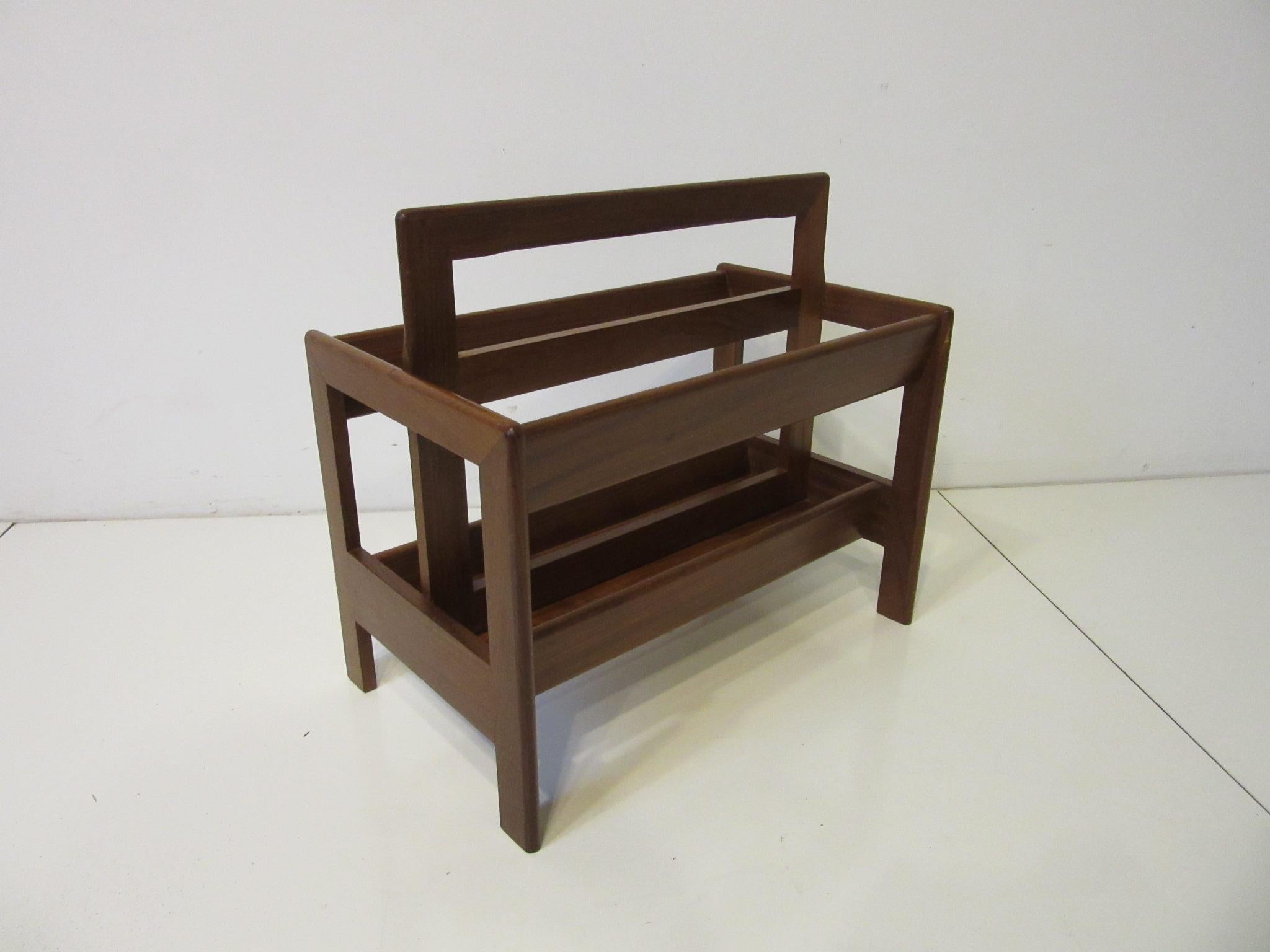 Danish Midcentury Teak Magazine Rack 3