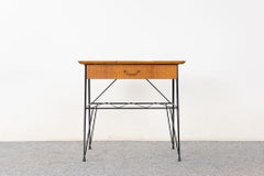Danish Mid-Century Teak & Metal Bedside Table